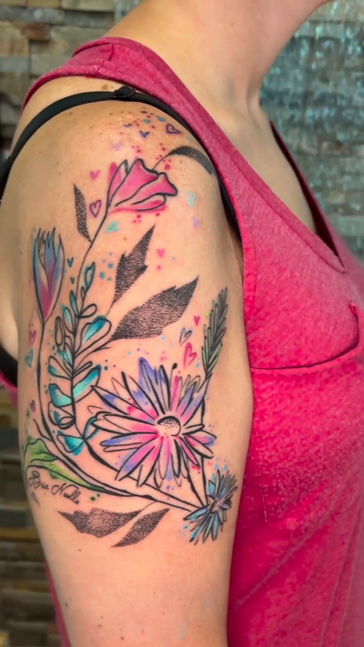 Tattoo by @stephanierowe_art — fine_line, watercolor
