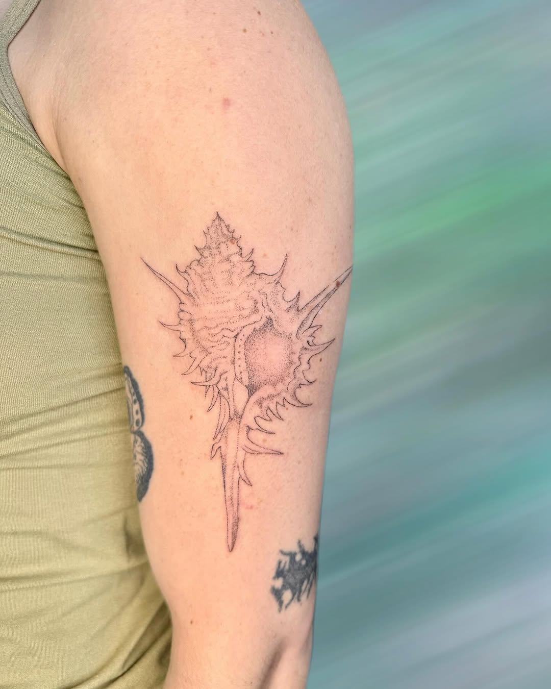 Tattoo by @peachykeentat — dotwork, fine_line