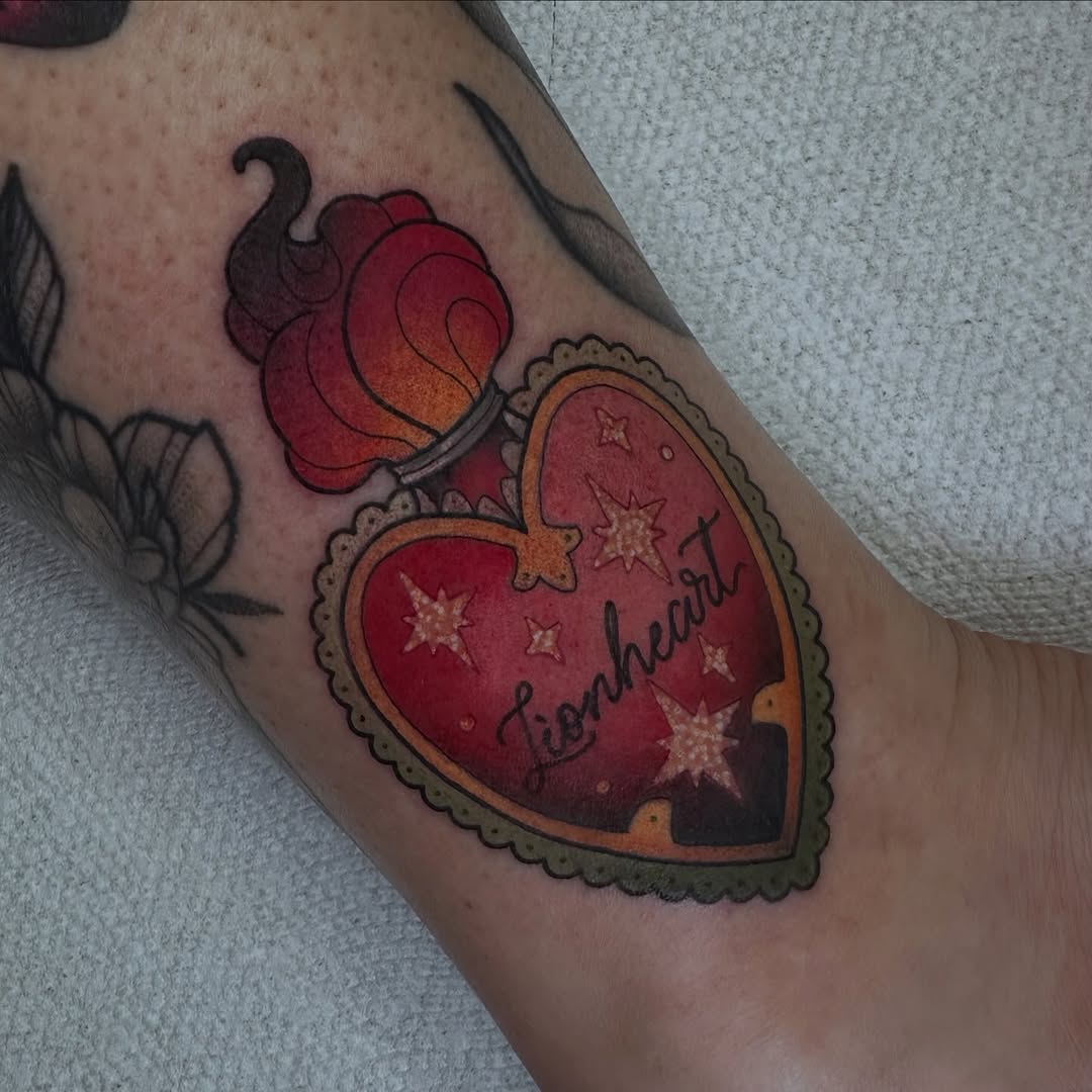 Tattoo by @sierra_does_tattoos — neo_traditional, lettering_script