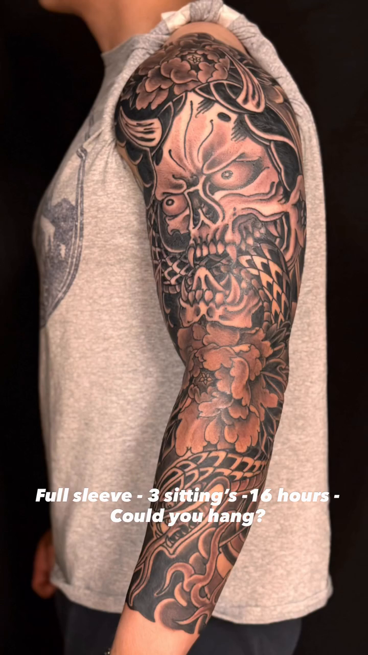 Tattoo by @brianhutflies — japanese_irezumi, black_and_grey