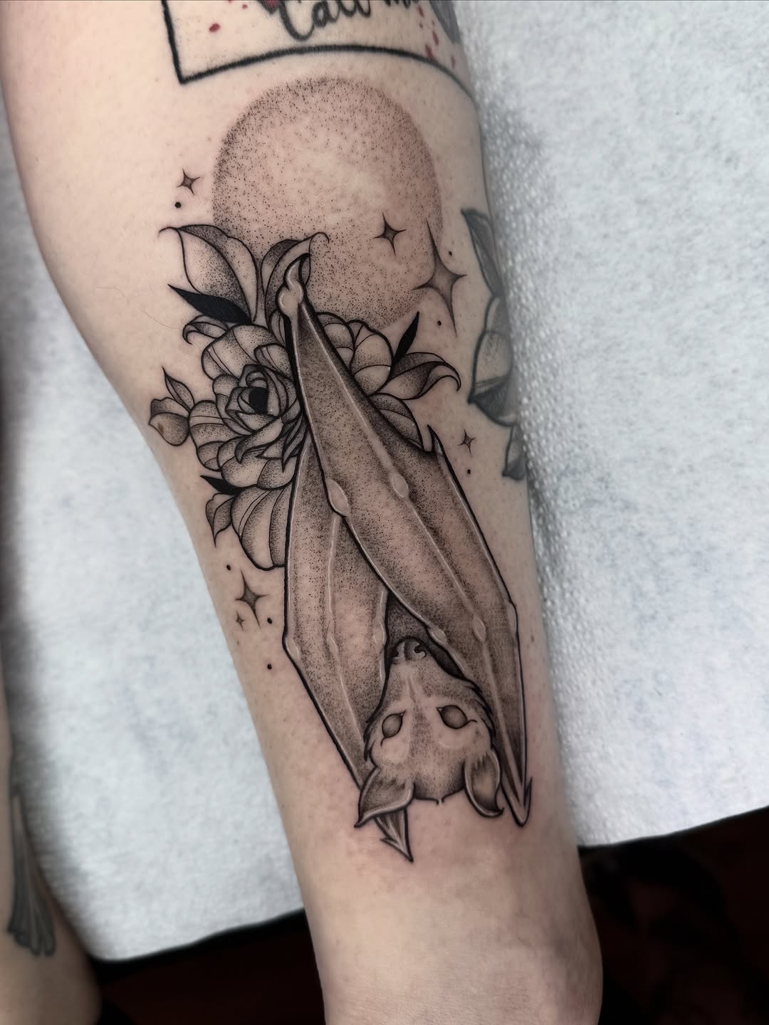 Tattoo by @kys_ink — black_and_grey, dotwork