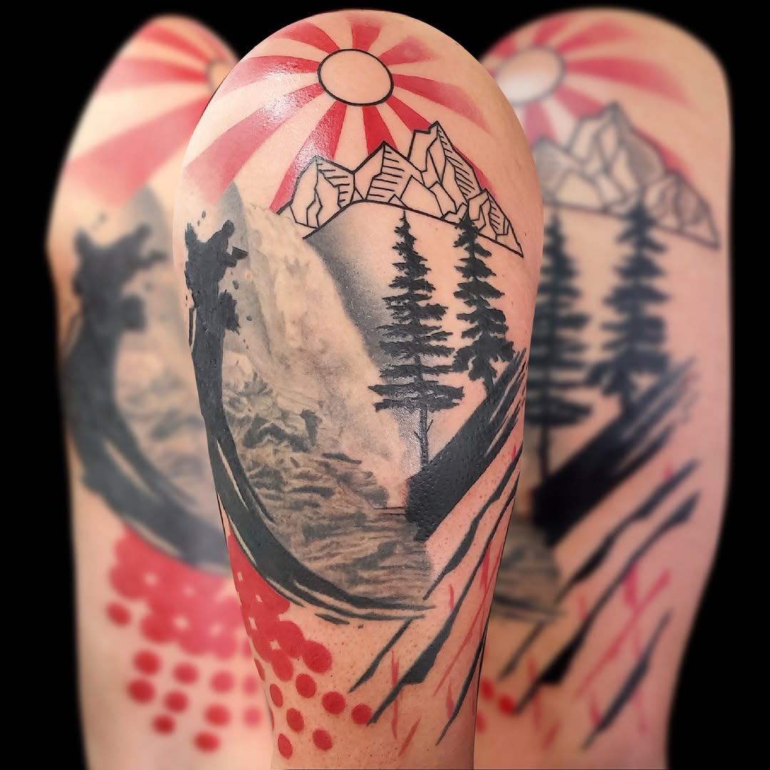 Tattoo by @bree_annatattoos โ trash_polka, black_and_grey