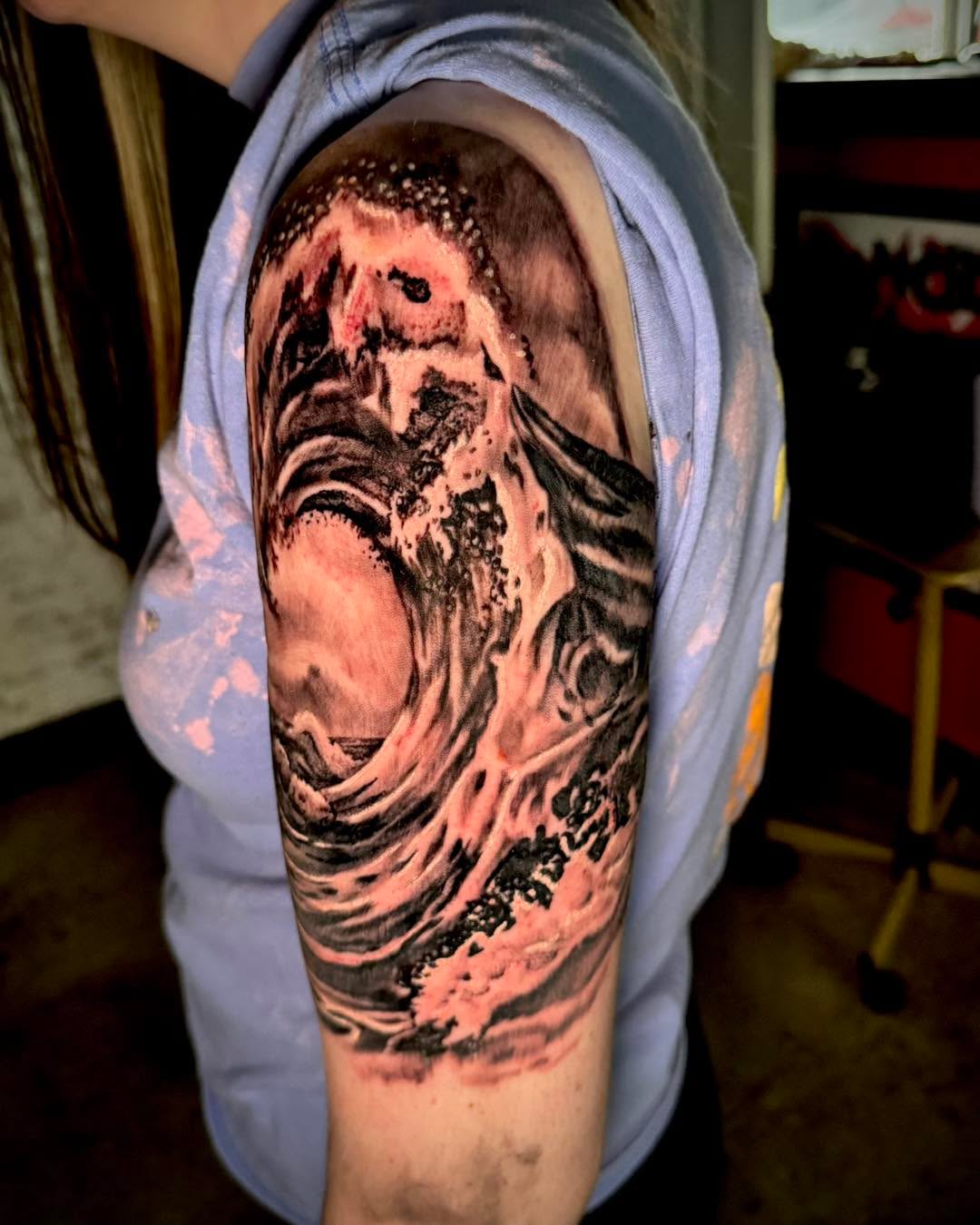 Tattoo by @jherrontattoo — realism, black_and_grey