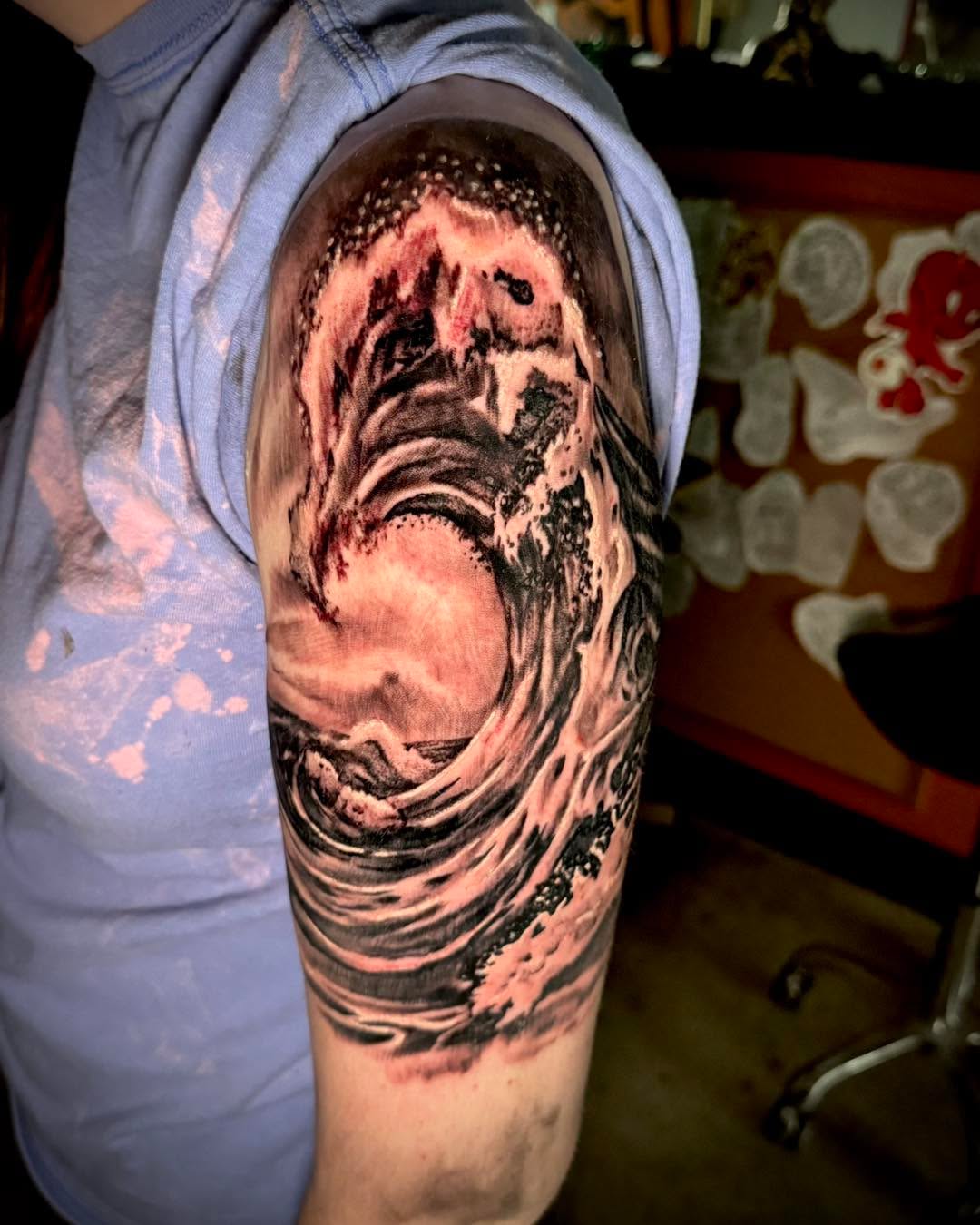 Tattoo by @jherrontattoo — realism, black_and_grey