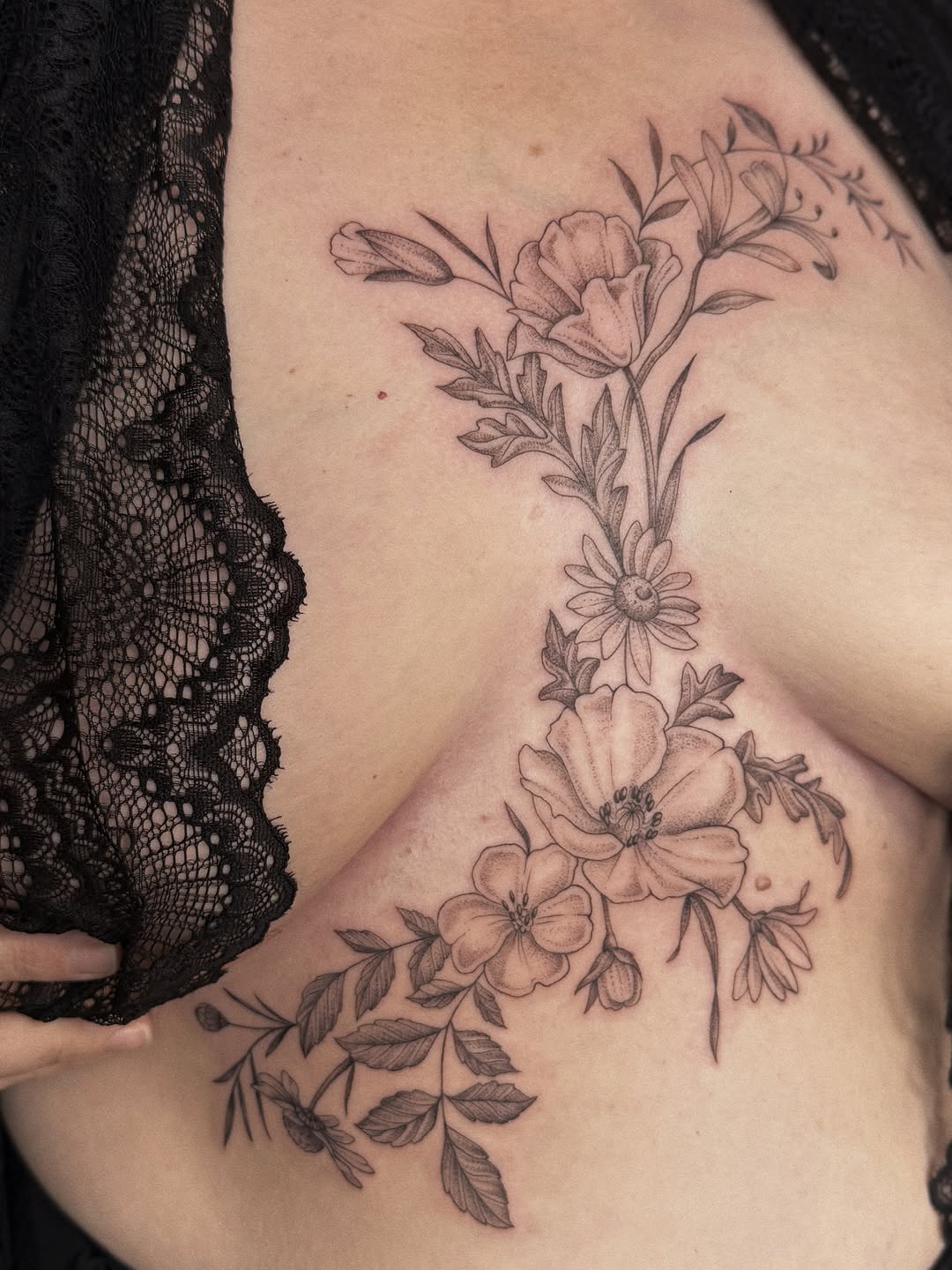 Tattoo by @somberallure — fine_line, black_and_grey