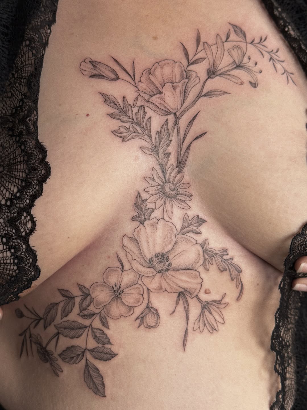Tattoo by @somberallure — fine_line, black_and_grey