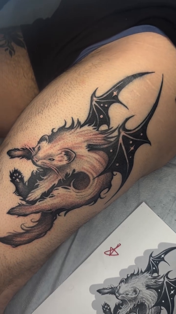 Tattoo by @roobusmoonwitch — dark_realism, black_and_grey