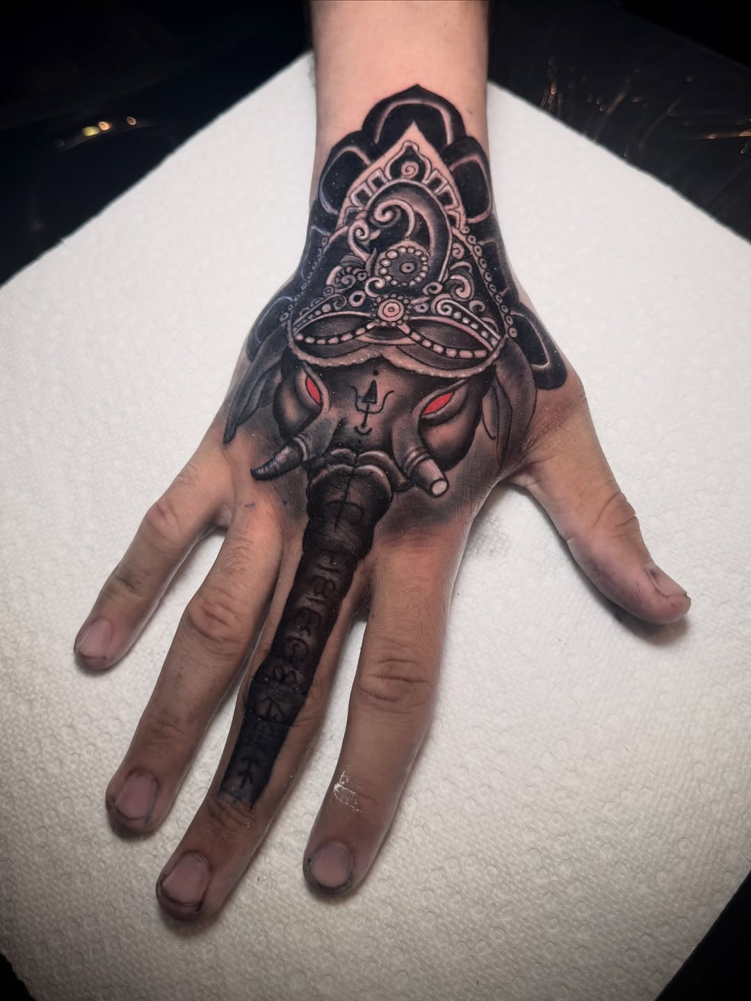 Tattoo by @elcalvo_tatto9 — black_and_grey, ornamental
