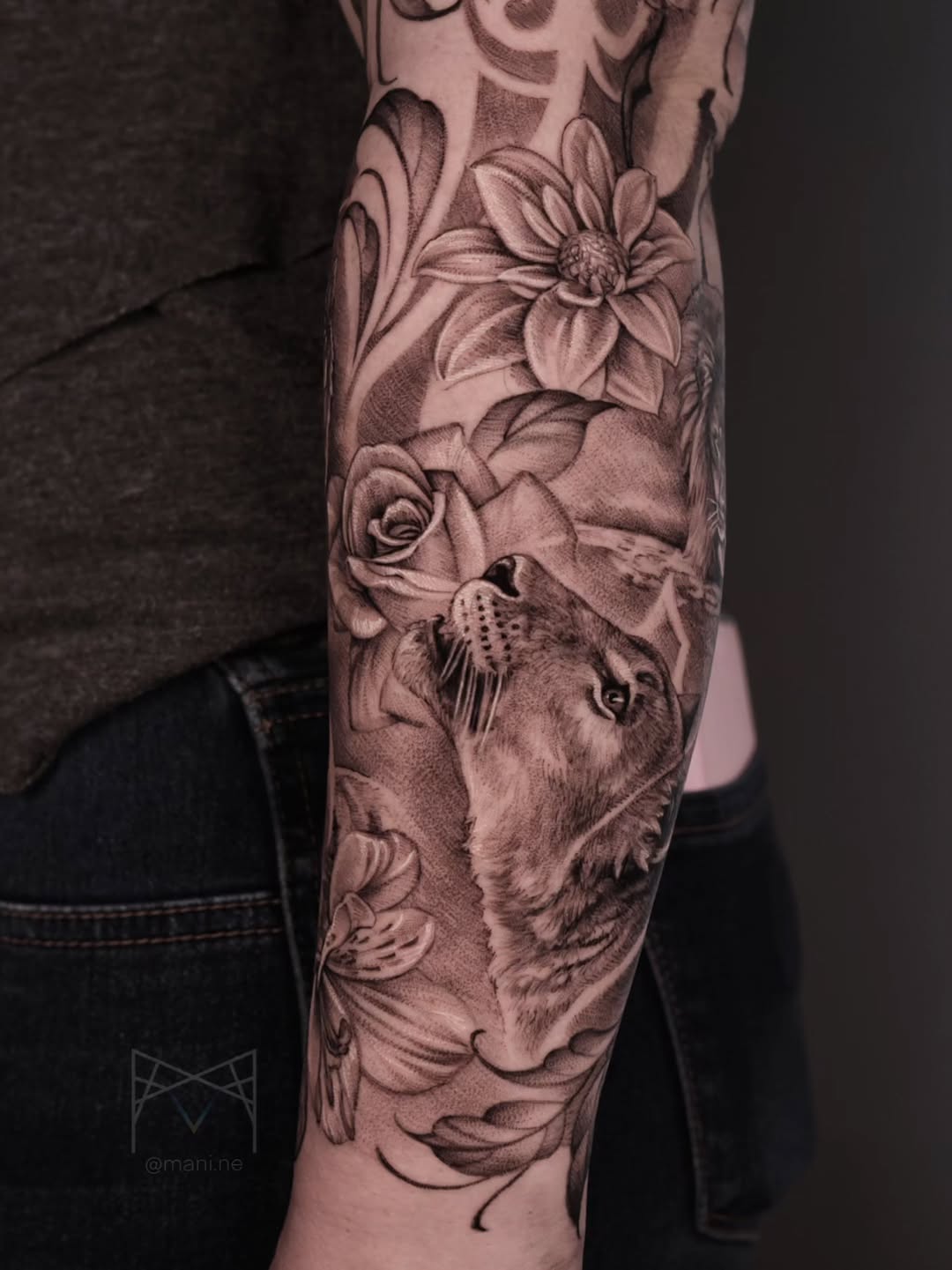 Tattoo by @mani.art.ne — realism, black_and_grey