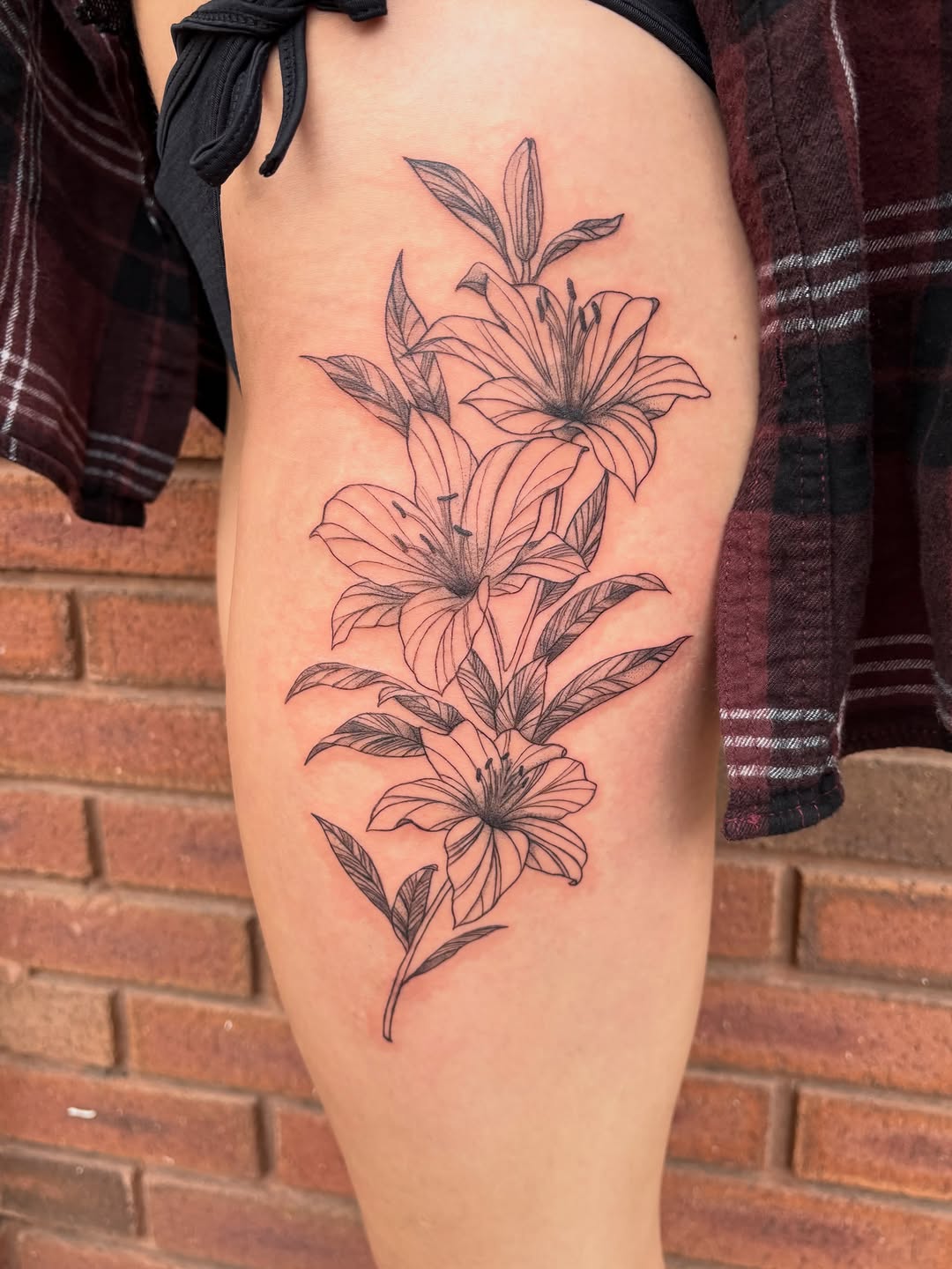 Tattoo by @vivala_goldfish — fine_line, black_and_grey