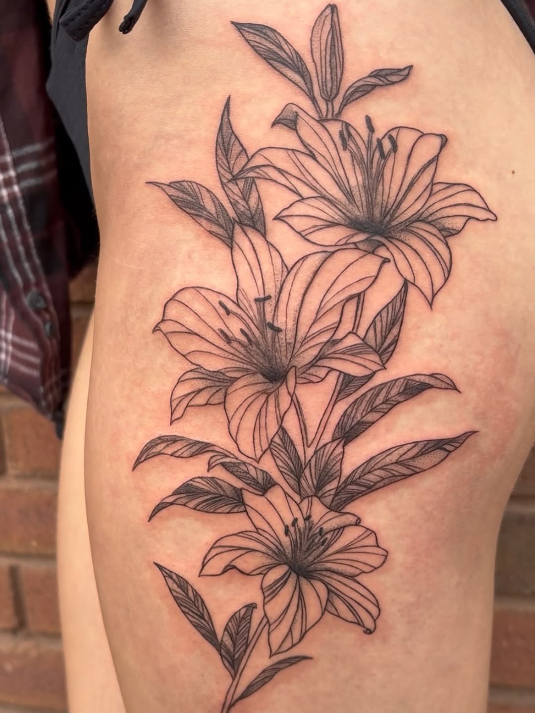 Tattoo by @vivala_goldfish — fine_line, black_and_grey