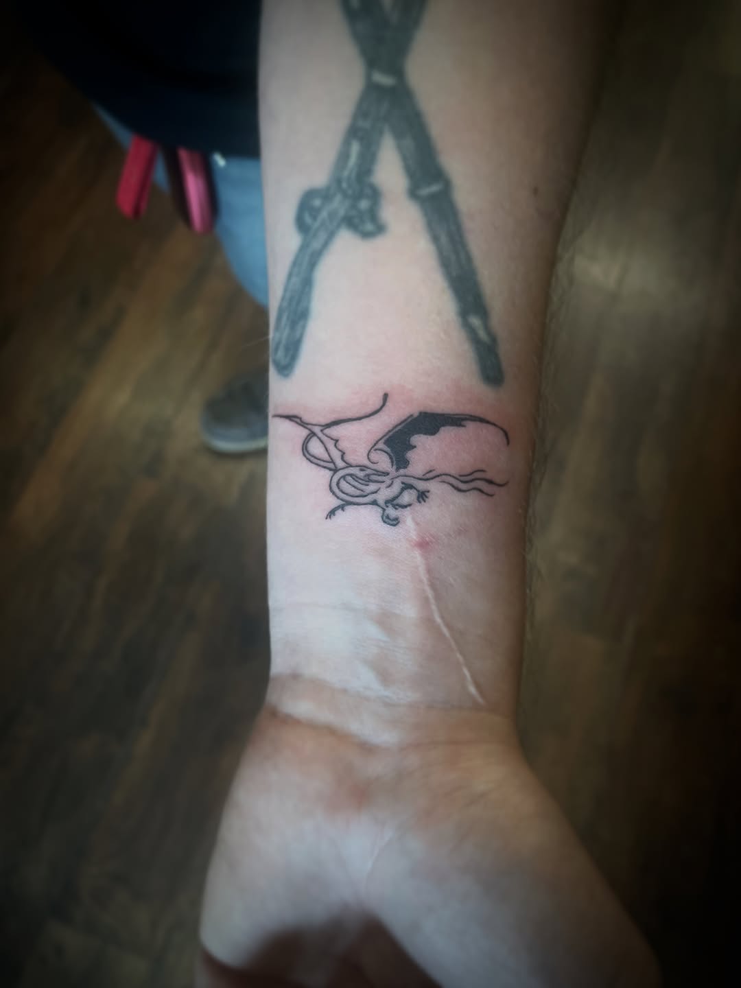 Tattoo by @bone.hands — fine_line, black_and_grey