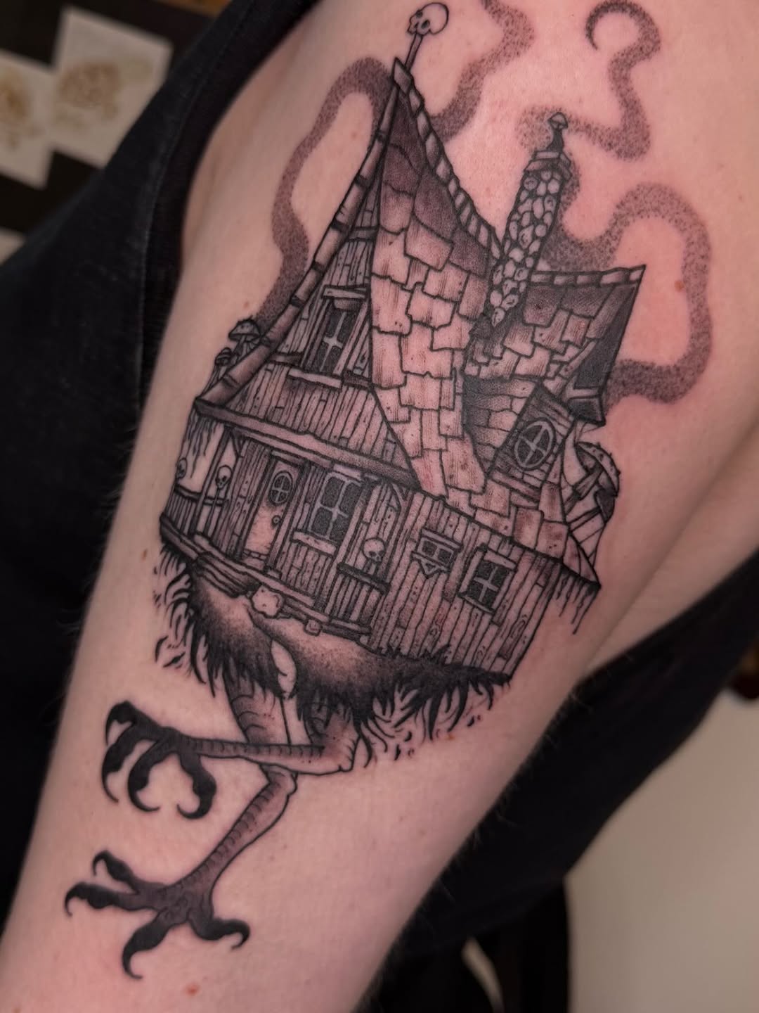 Tattoo by @spicy_sugarrr_tattoos — illustrative, black_and_grey