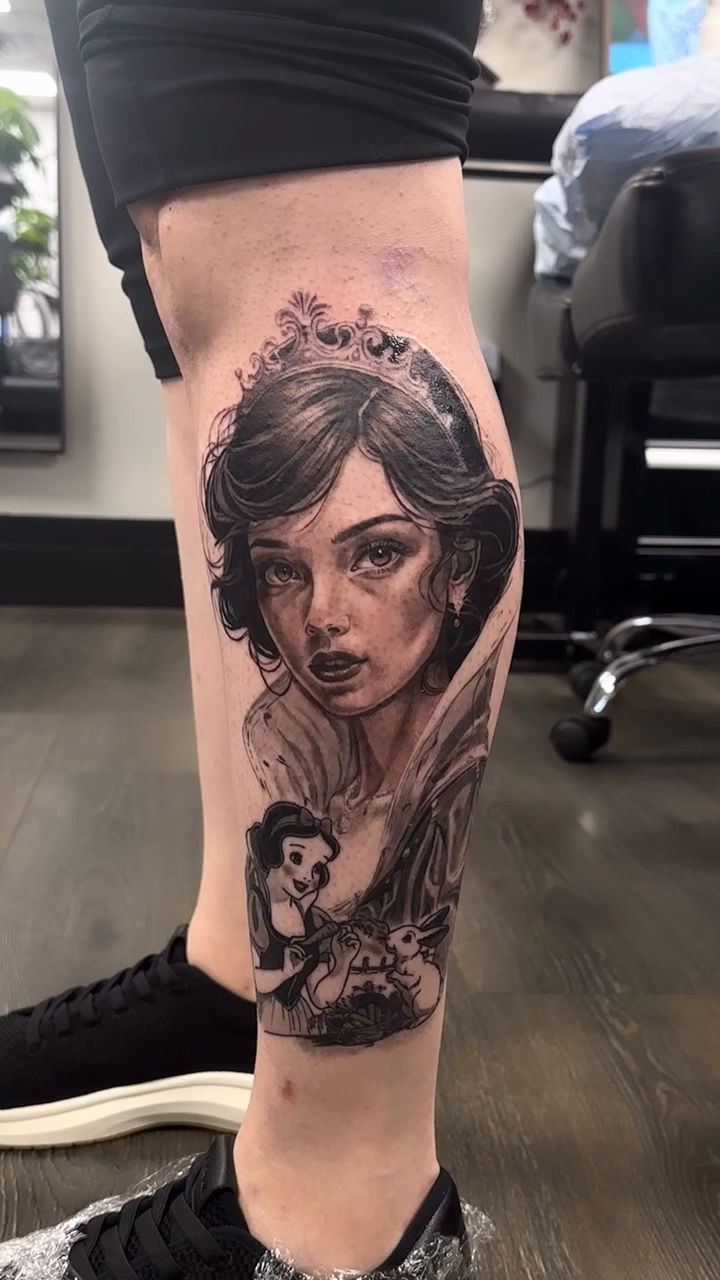 Tattoo by @yawd.mon — realism, black_and_grey