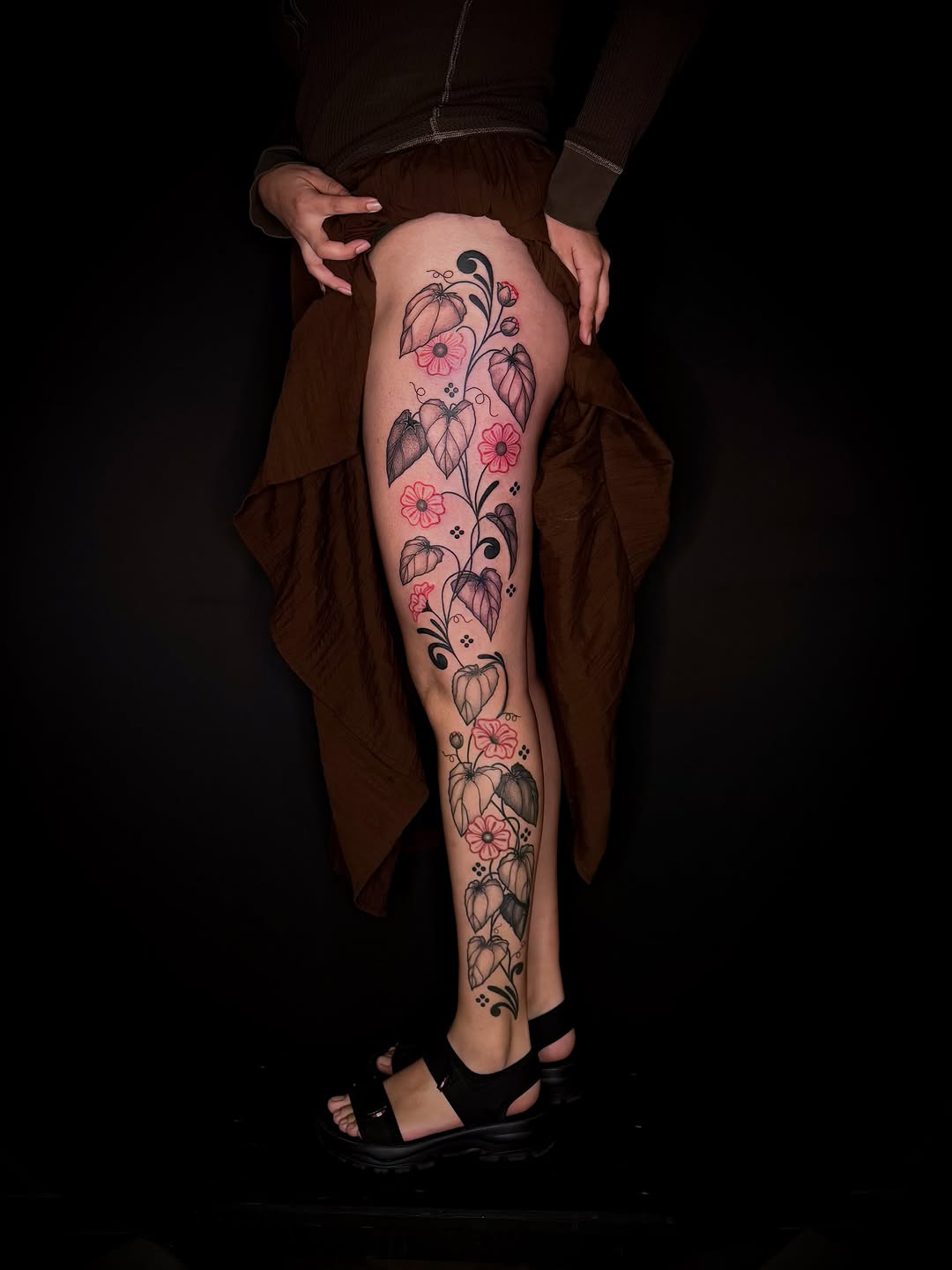 Tattoo by @calathea.ttt — fine_line, black_and_grey