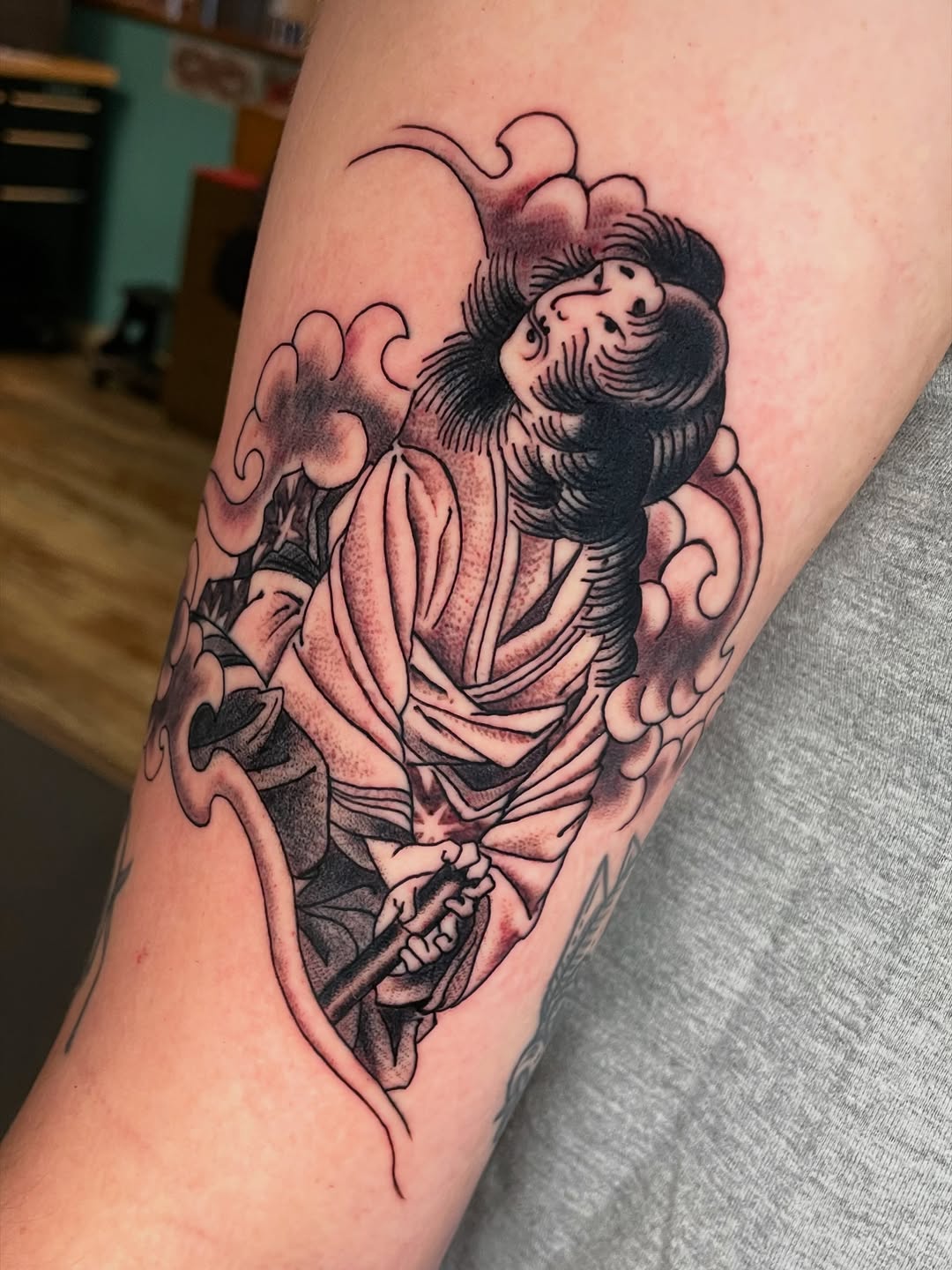 Tattoo by @joe_robertson_tattoo — japanese_irezumi, black_and_grey