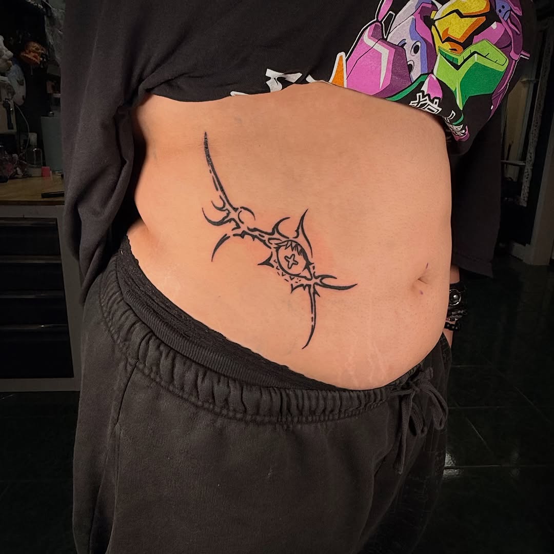 Tattoo by @vampirink.squid โ blackwork, tribal