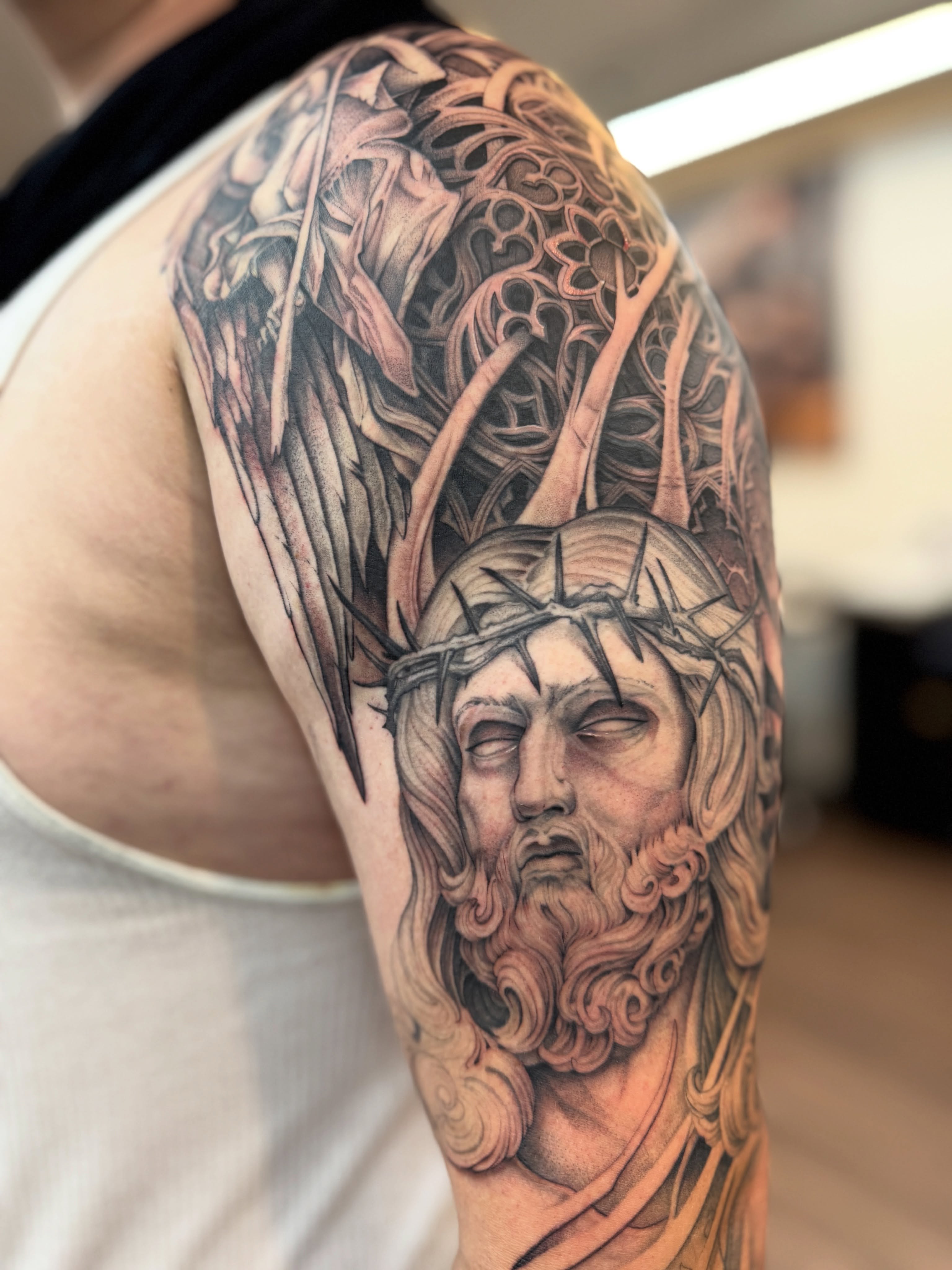 Tattoo by @stevefranciosa.tattoos — realism, black_and_grey