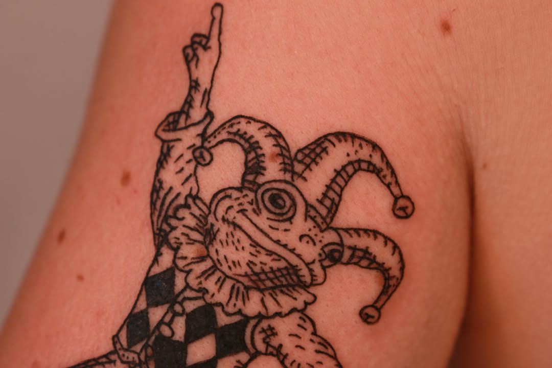 Tattoo by @chickpeatattoos — illustrative, blackwork