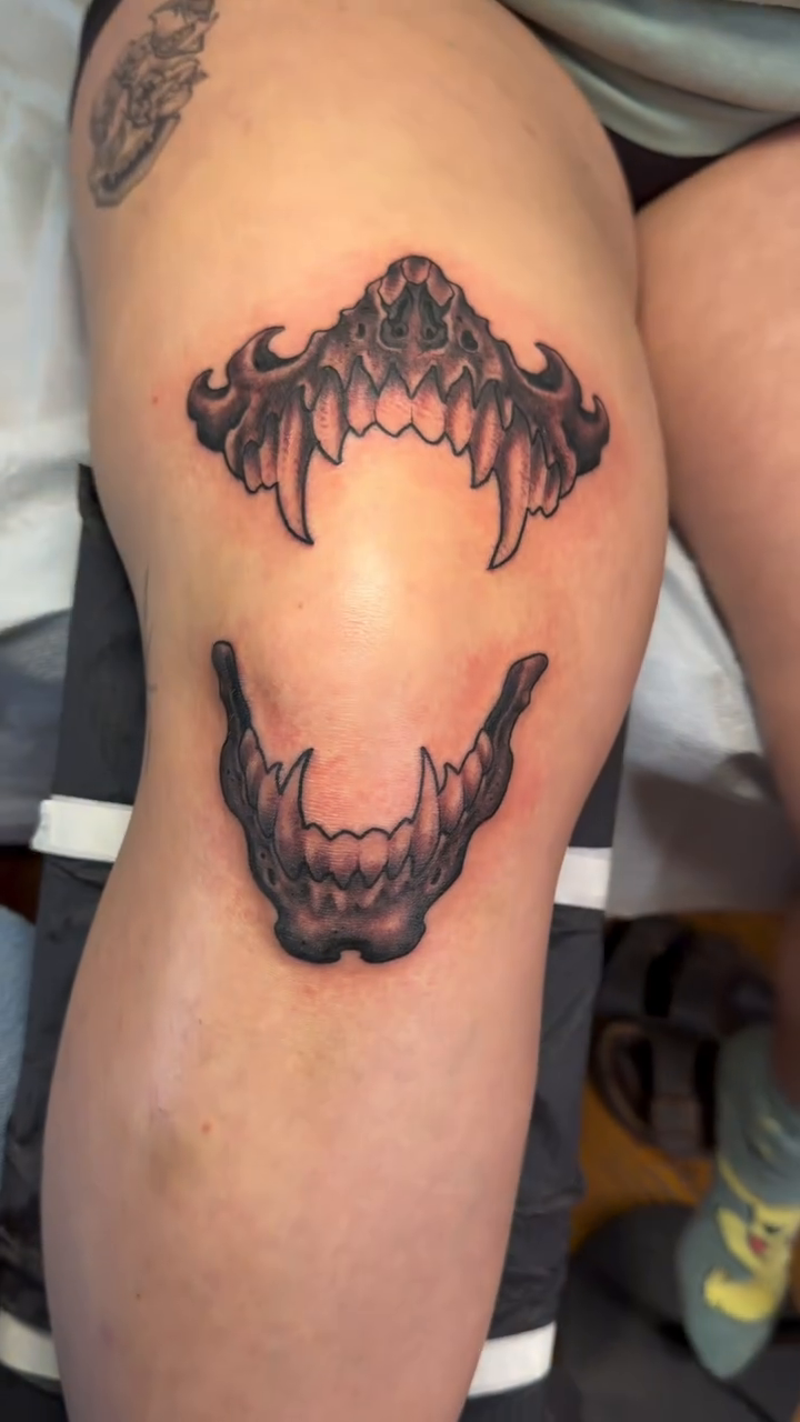 Tattoo by @kumathetattooer — black_and_grey, dark_realism