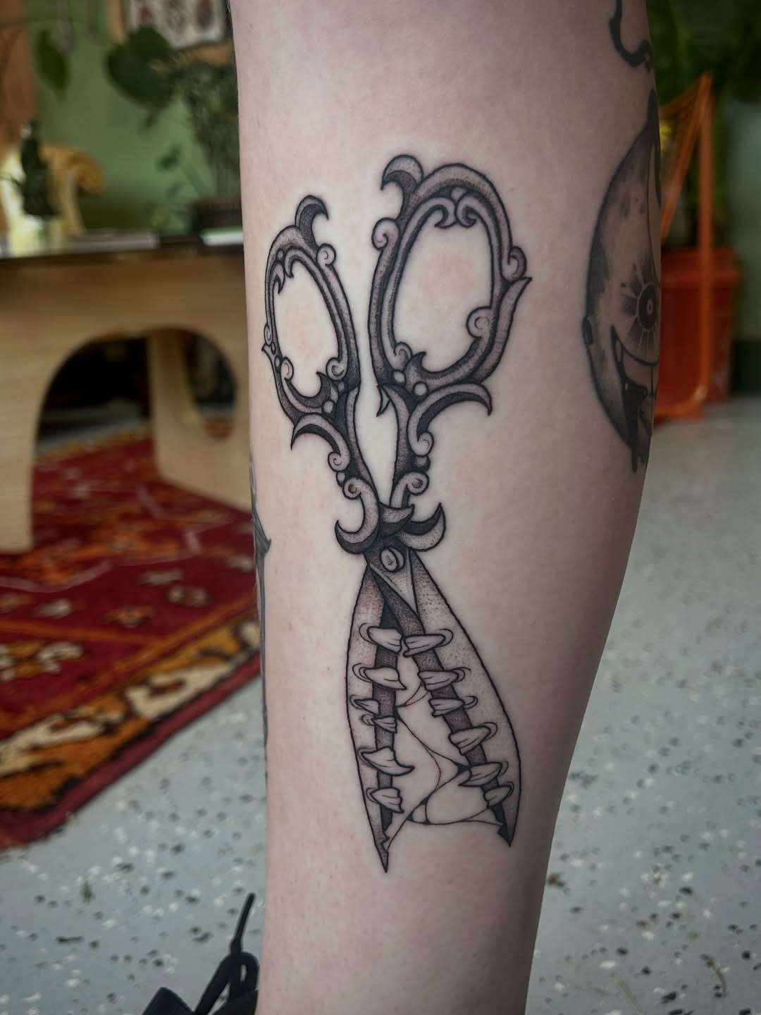 Tattoo by @bloodybriaa — black_and_grey, dotwork