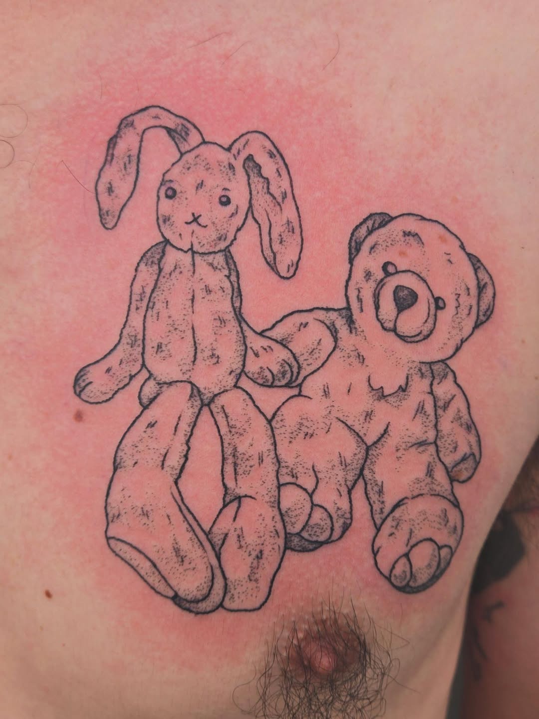 Tattoo by @cfrink.ink — illustrative, dotwork