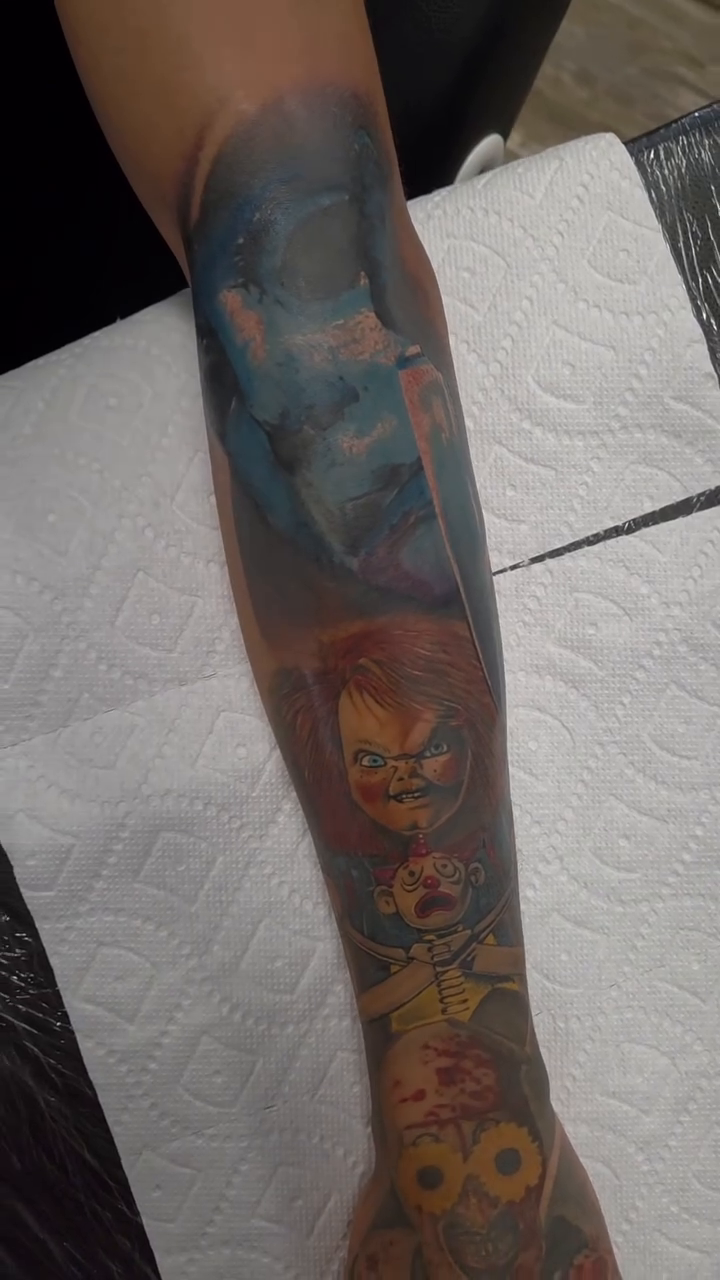 Tattoo by @arvizo_tattoos — dark_realism, trash_polka