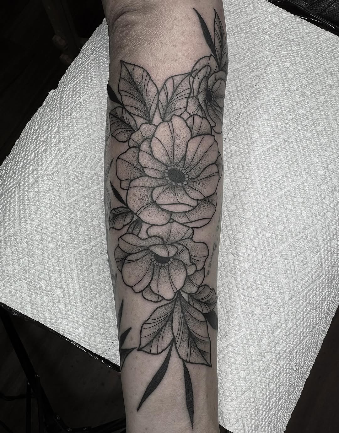 Tattoo by @shan.stabs — black_and_grey, dotwork