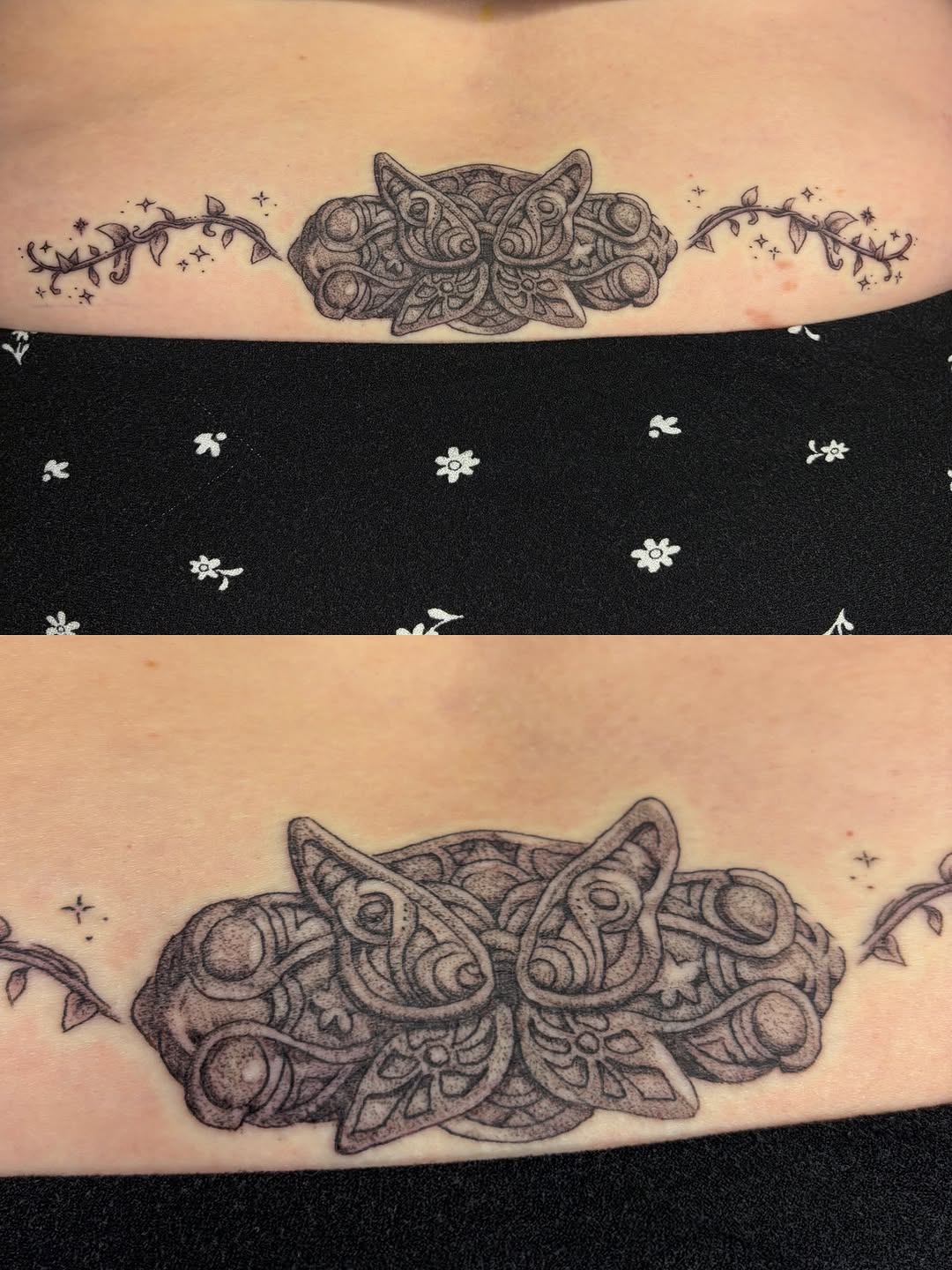 Tattoo by @bobibeanz — dotwork, ornamental