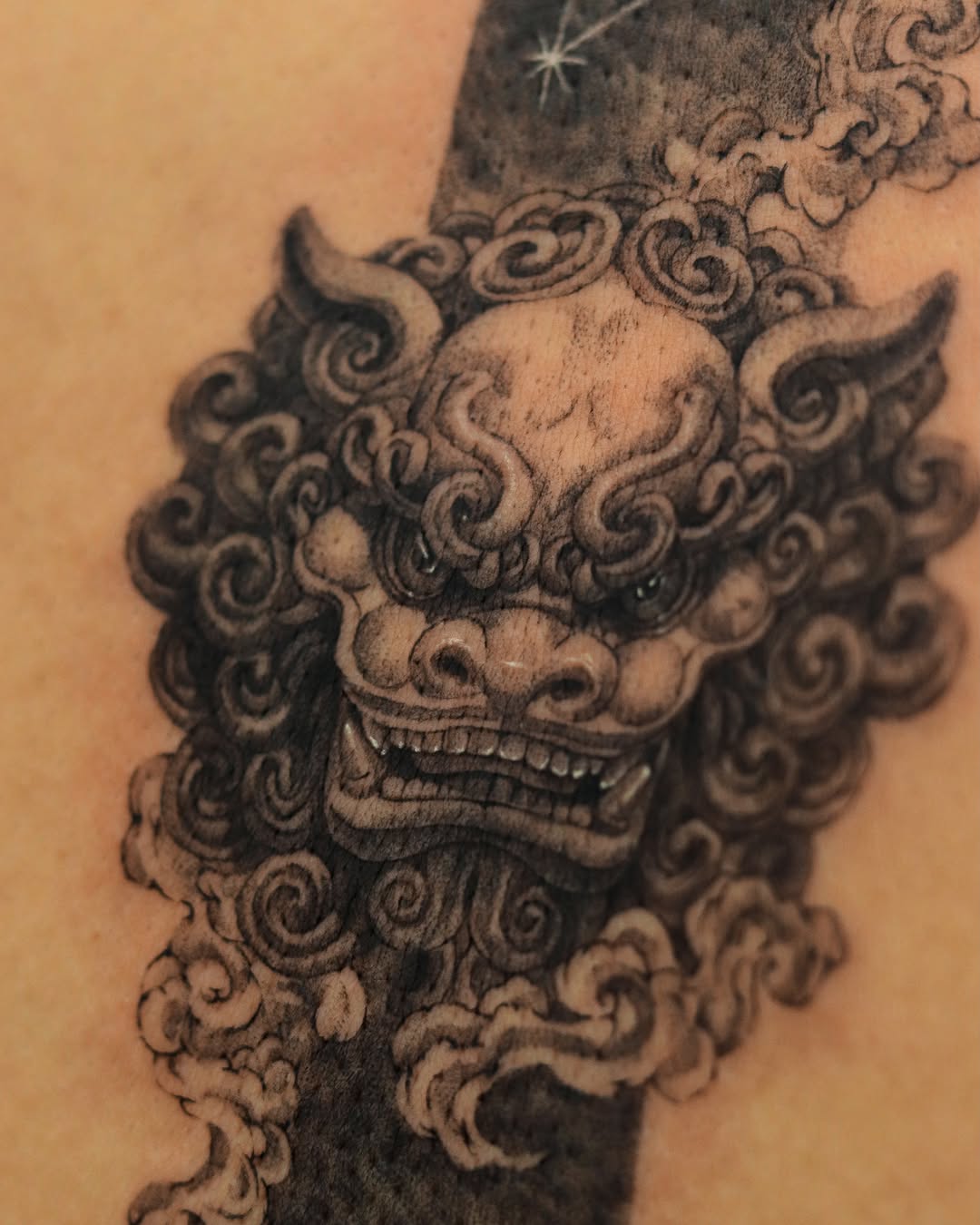 Tattoo by @heon.tattoo — japanese_irezumi, black_and_grey