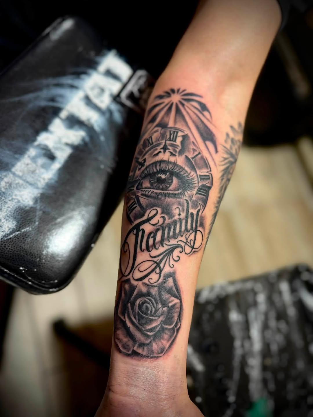 Tattoo by @tattoos_by_sean_michael — black_and_grey, lettering_script