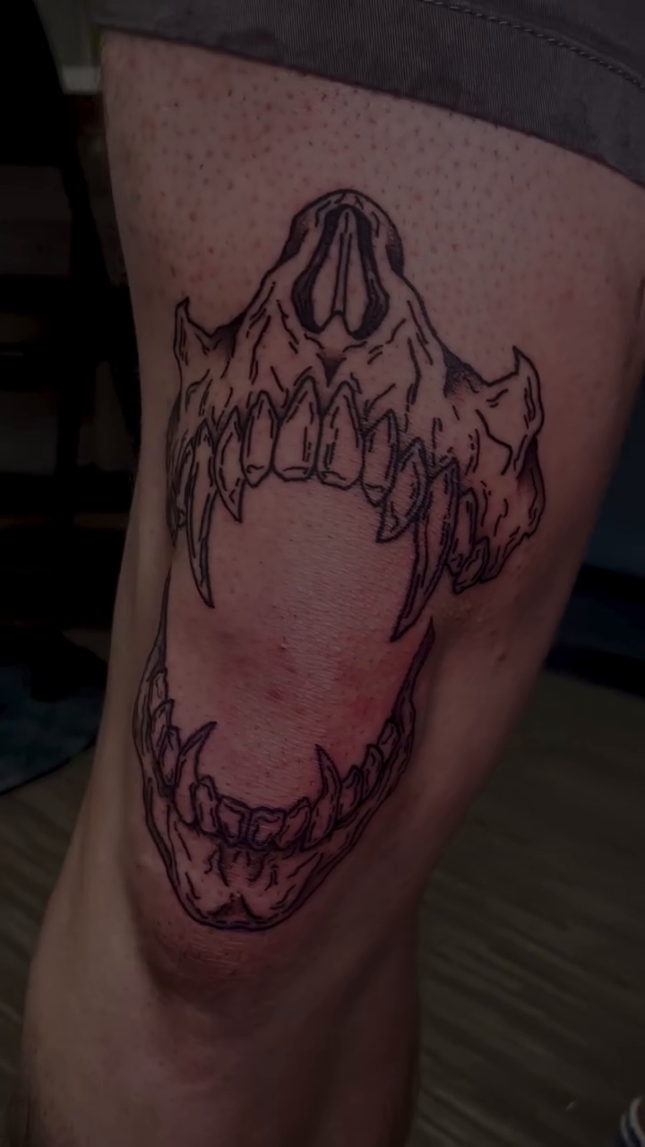 Tattoo by @redtideink — blackwork
