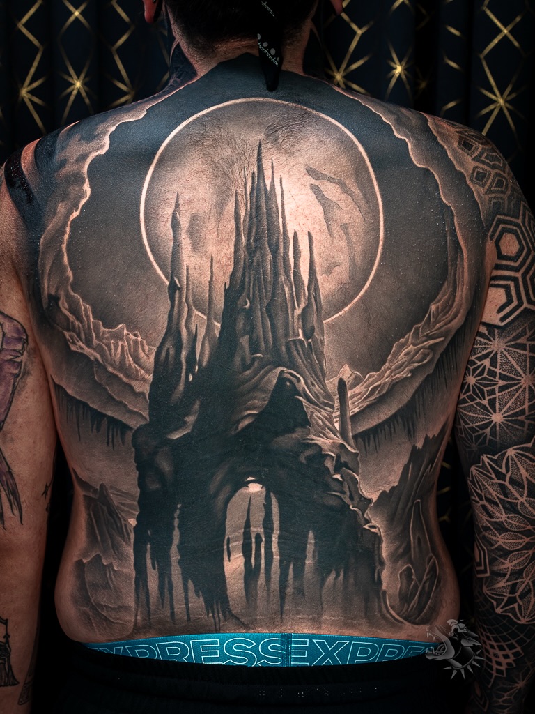 Tattoo by @sacredhound.ttt — black_and_grey, realism