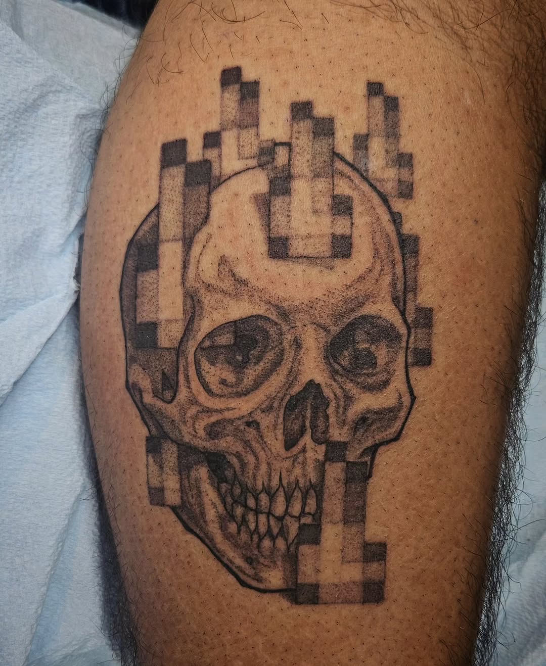 Tattoo by @pin.poked_ β realism, black_and_grey