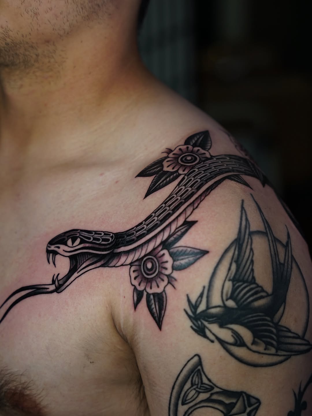 Tattoo by @joana.tattooer — american_traditional, black_and_grey