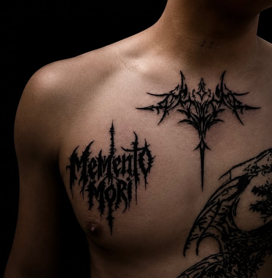 Tattoo by @noir__tattoos — lettering_script, blackwork