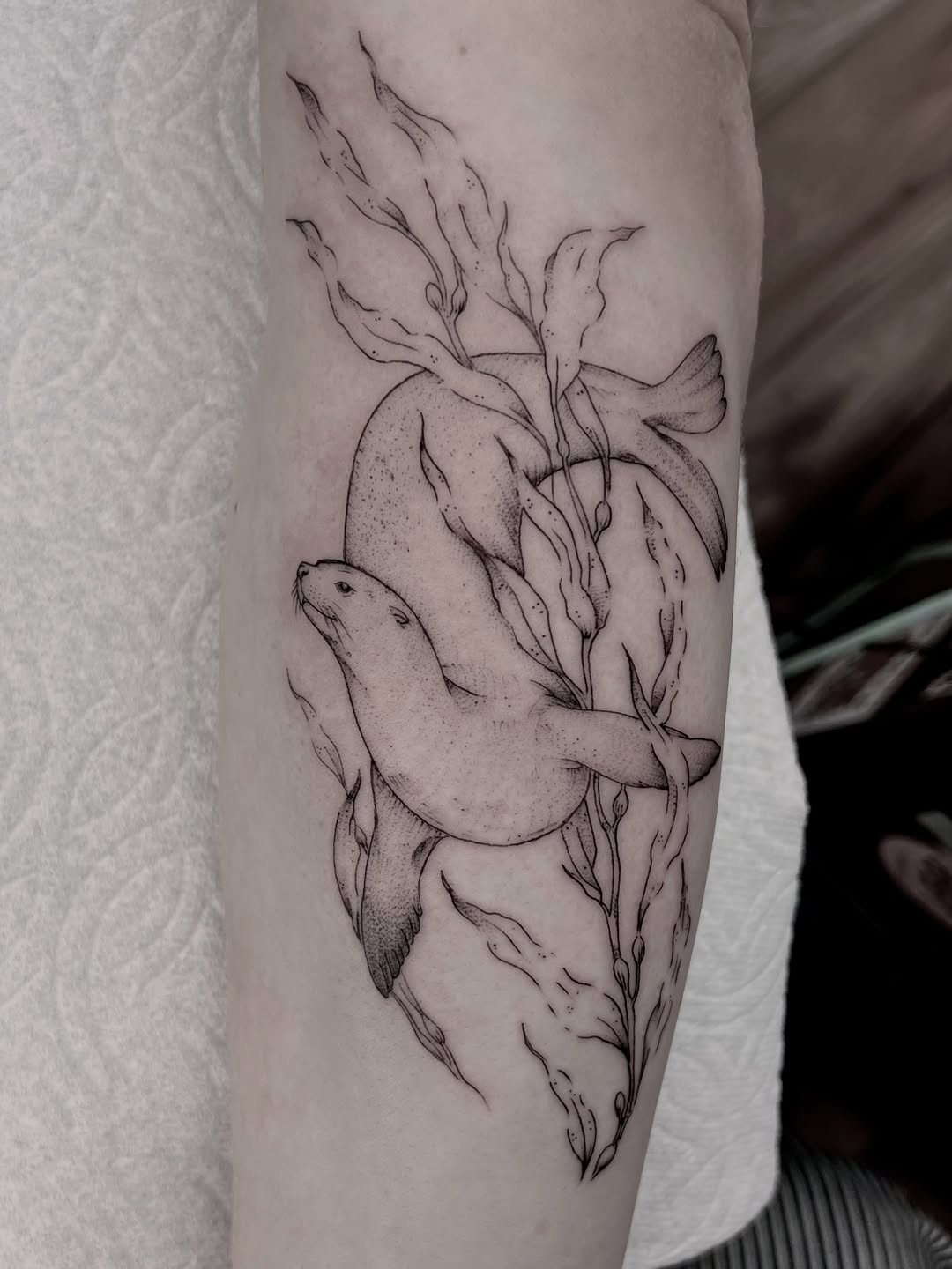 Tattoo by @mattbagodonuts — fine_line, dotwork