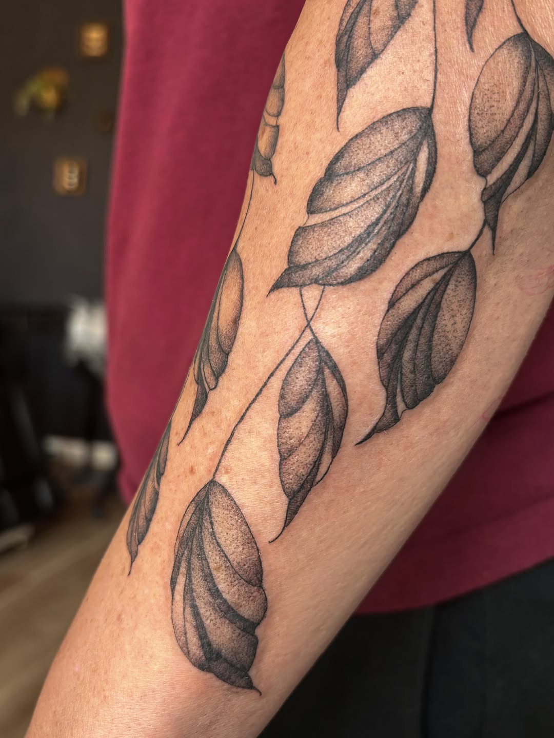 Tattoo by @persephoneink_ — dotwork, black_and_grey