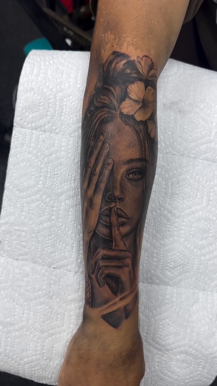 Tattoo by @rockemtatts โ black_and_grey, realism
