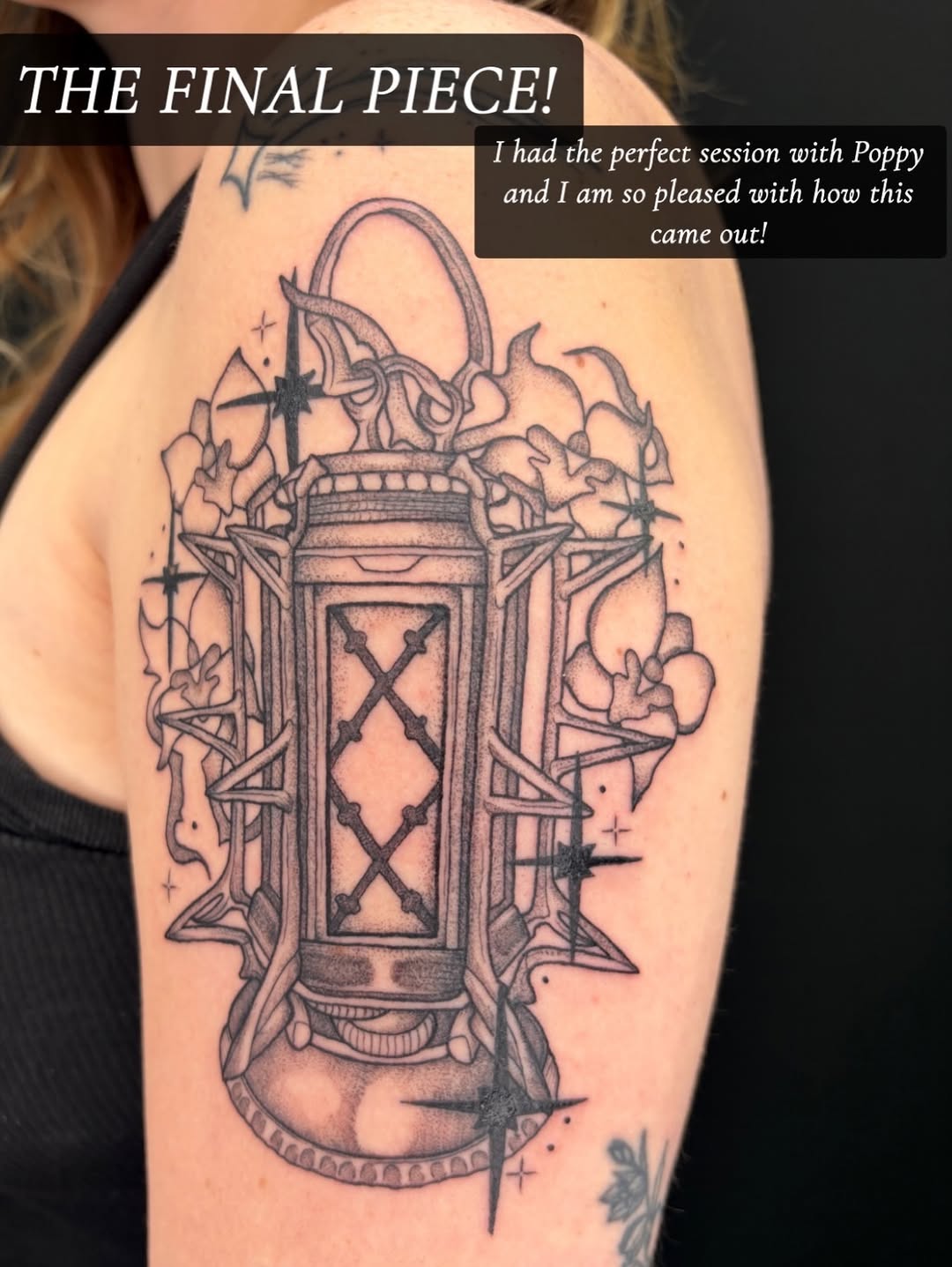 Tattoo by @poppyoliviatattoo — black_and_grey, ornamental