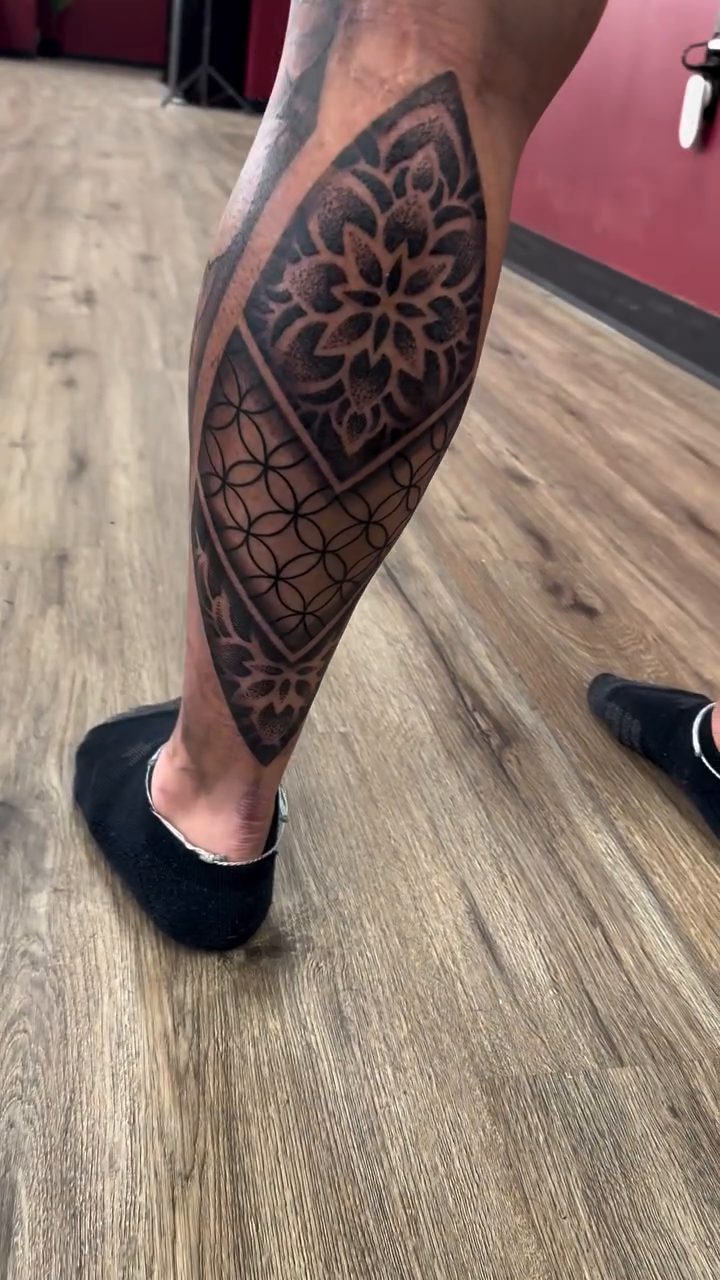 Tattoo by @robryant_tattoos — geometric, dotwork