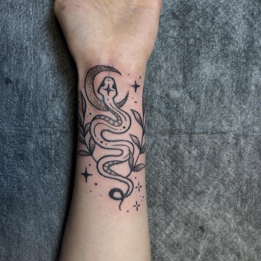 Tattoo by @permanent_pokes_ — fine_line, dotwork