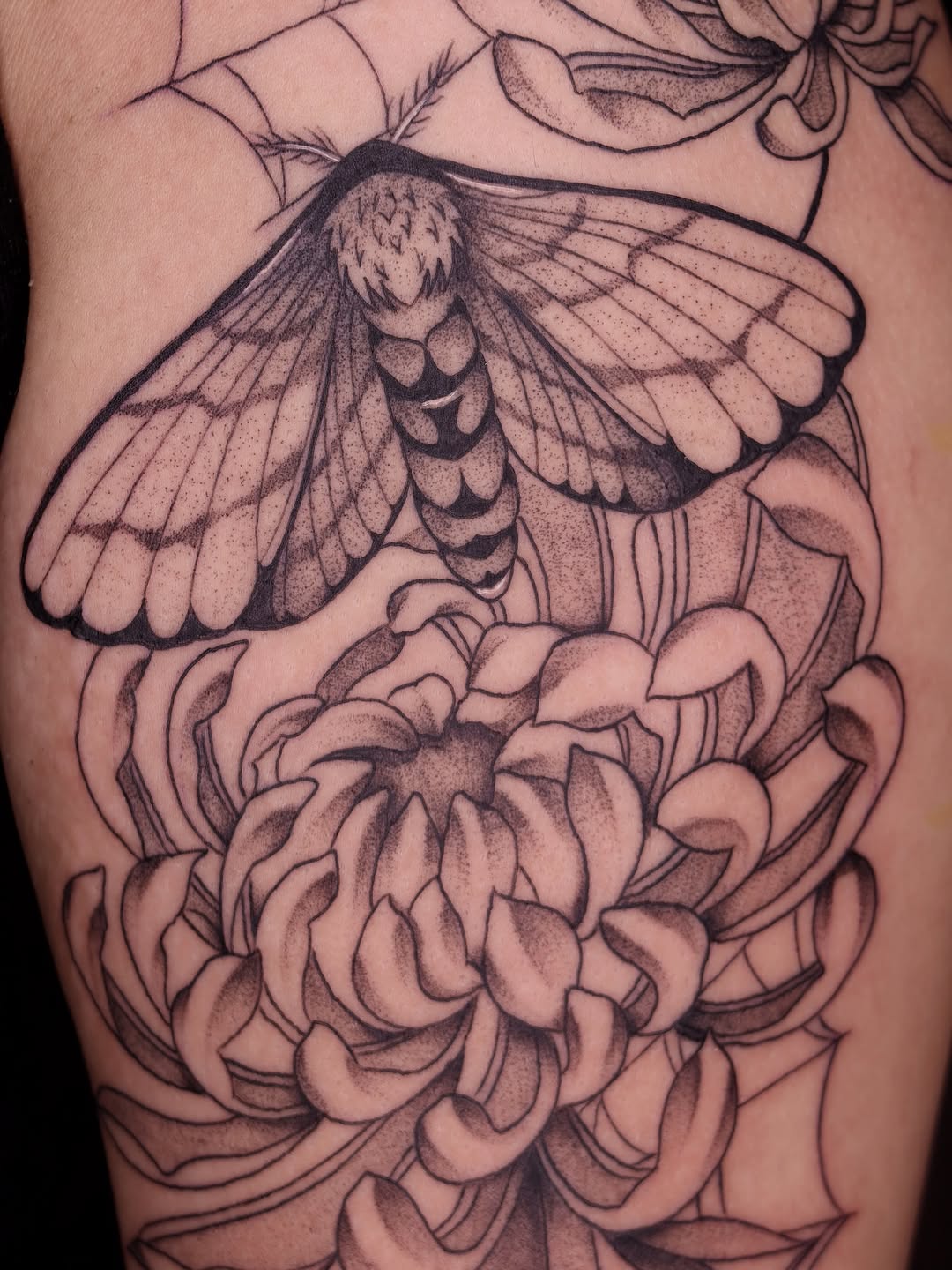 Tattoo by @lexgetink — black_and_grey, dotwork