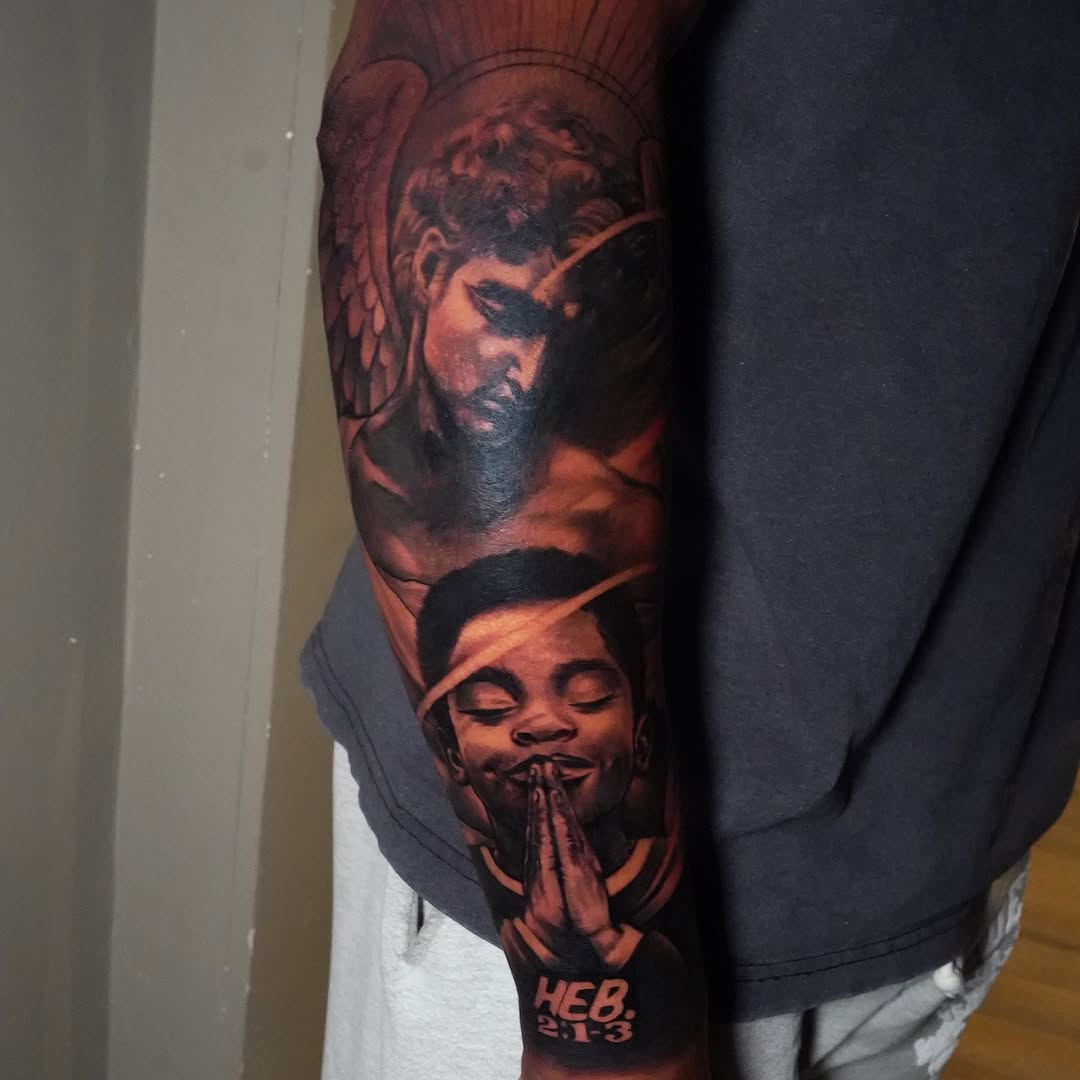 Tattoo by @satchmoe_art — realism, black_and_grey