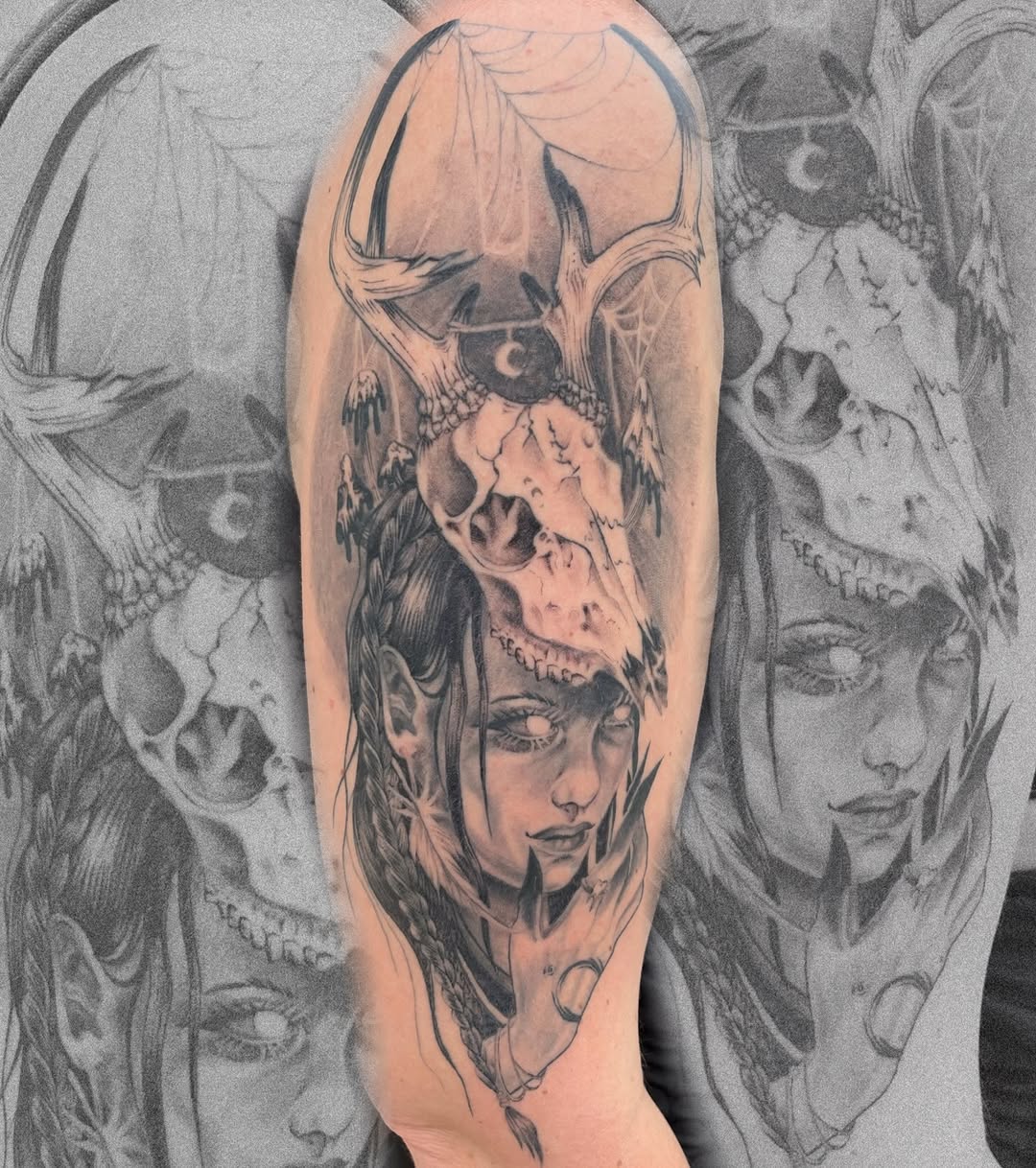 Tattoo by @triple888tattoos — dark_realism, black_and_grey