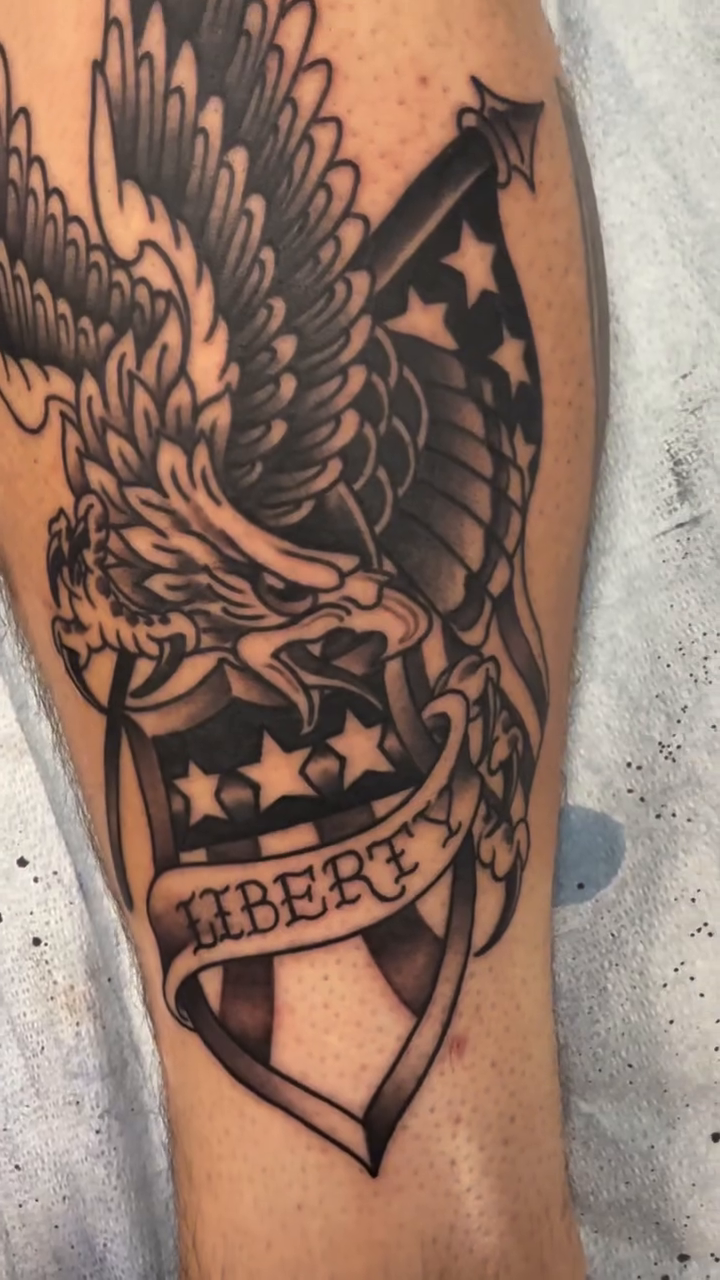 Tattoo by @sketchylawyer — american_traditional, black_and_grey