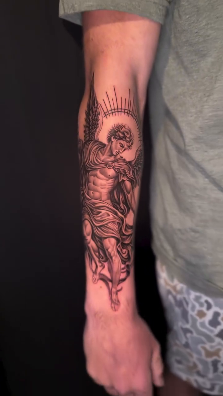 Tattoo by @d_goddess_tattoos — black_and_grey, realism