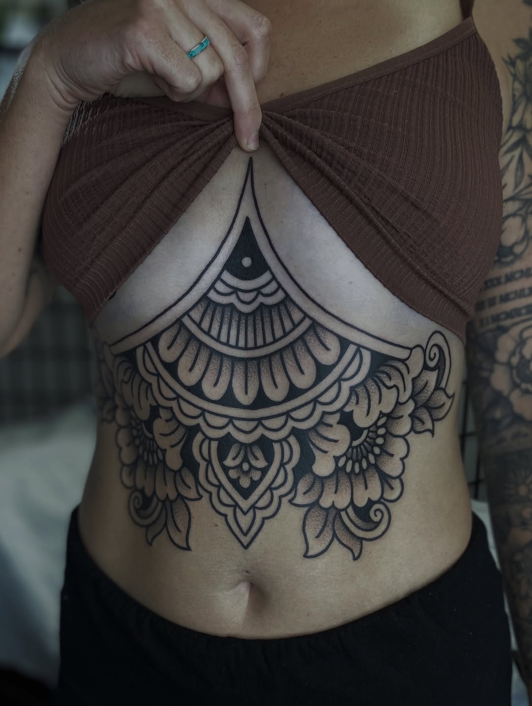 Tattoo by @veronicamussertattoo — ornamental, dotwork