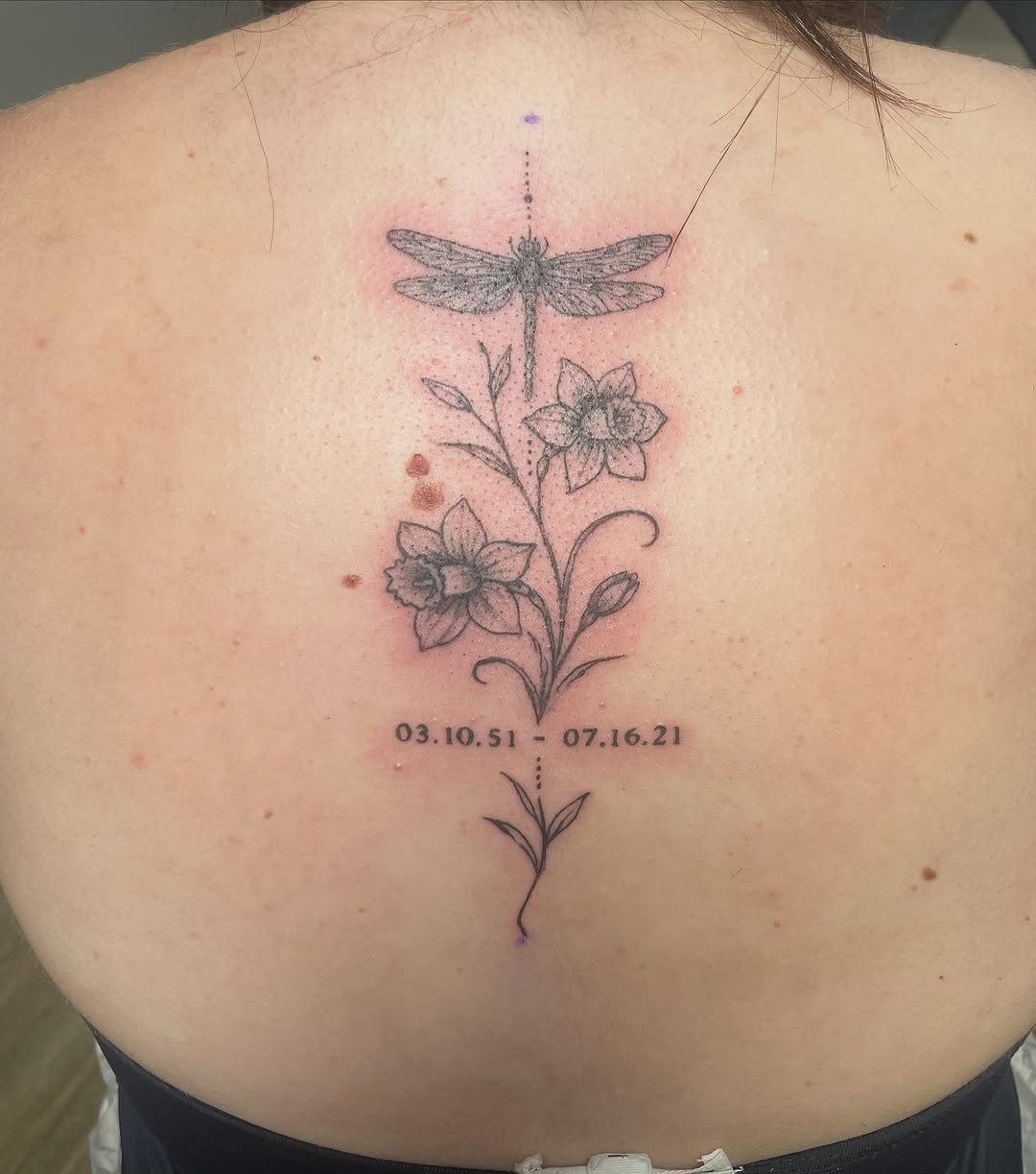 Tattoo by @mstarkweatherart — fine_line, black_and_grey