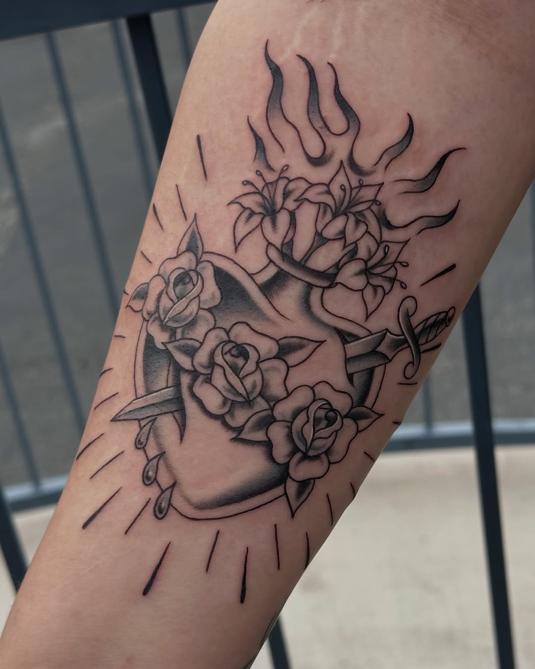 Tattoo by @leslieluck — american_traditional, black_and_grey